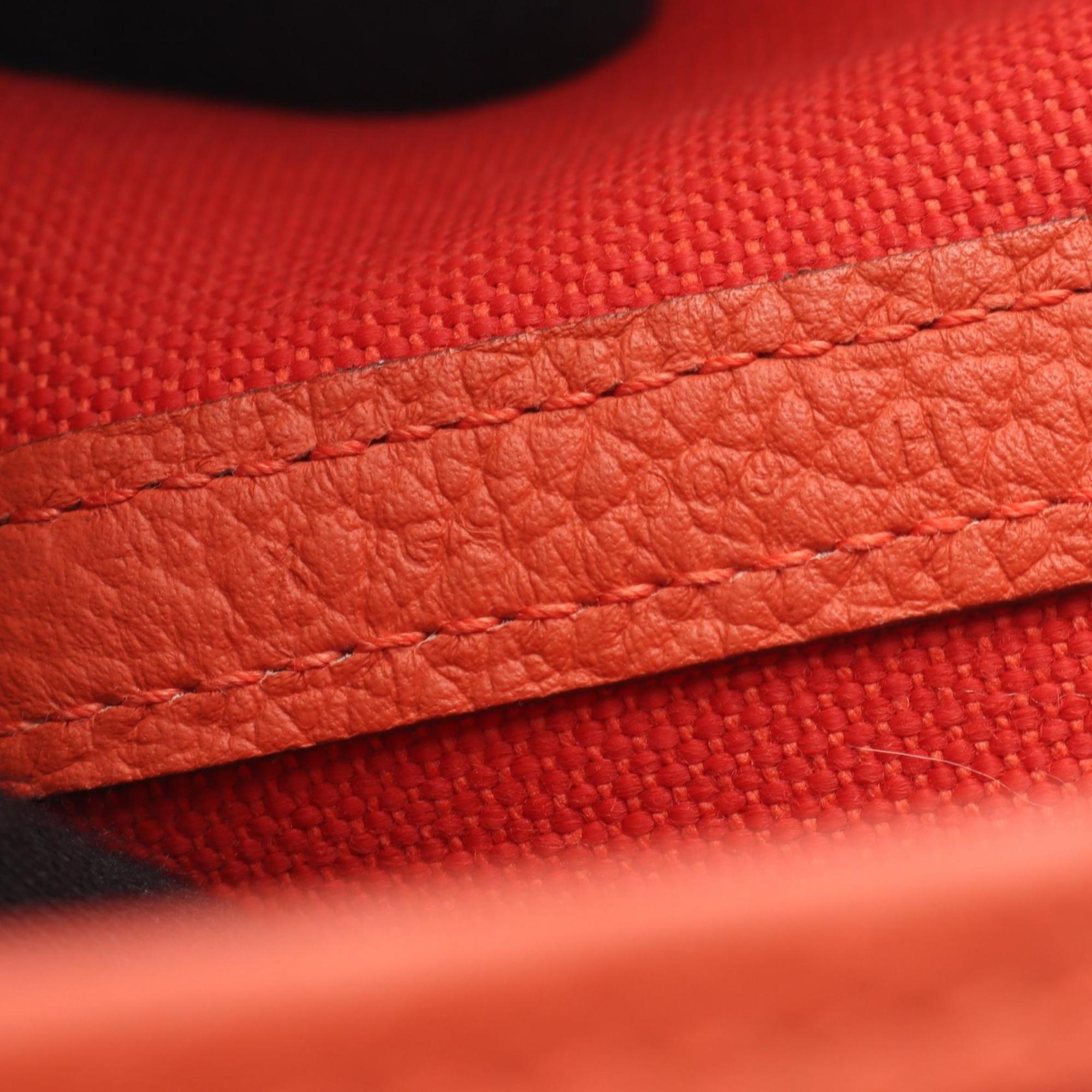 Hermes Red Color Canvas Handbag Tote Bag (Pre-Owned)