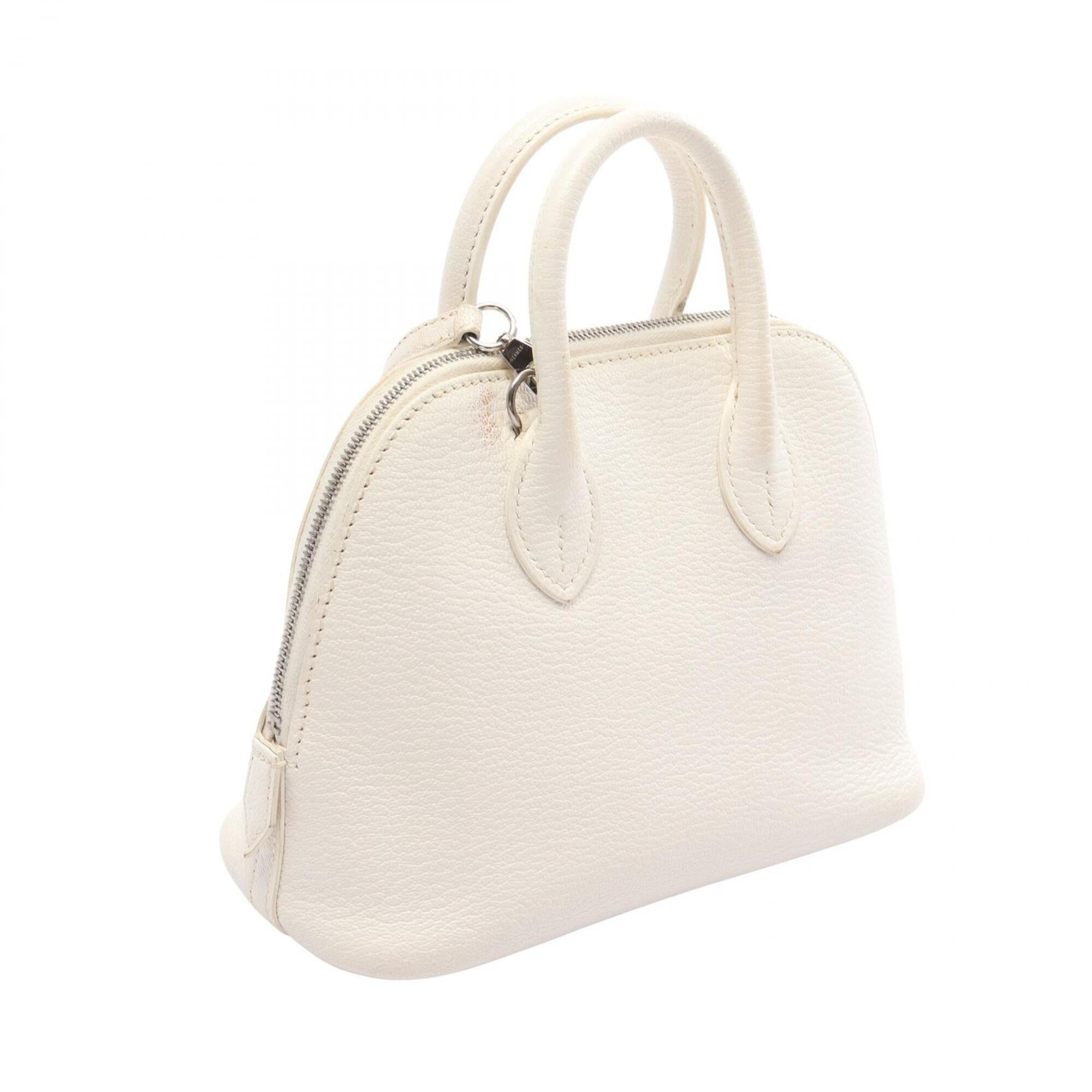 Hermes White Chevre Leather Handbag (Pre-Owned)