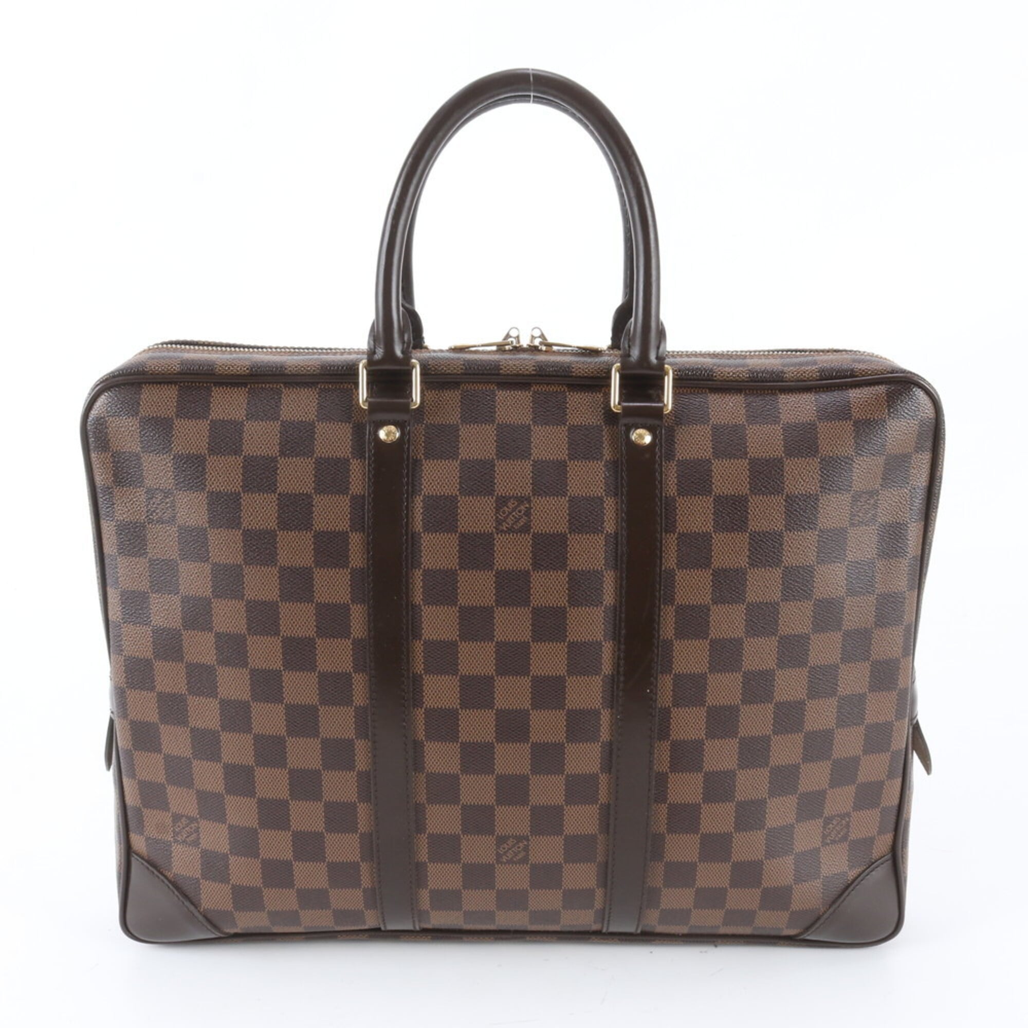 Louis Vuitton Ebene Leather Coated Canvas Briefcase Tote Bag (Pre-Owned)