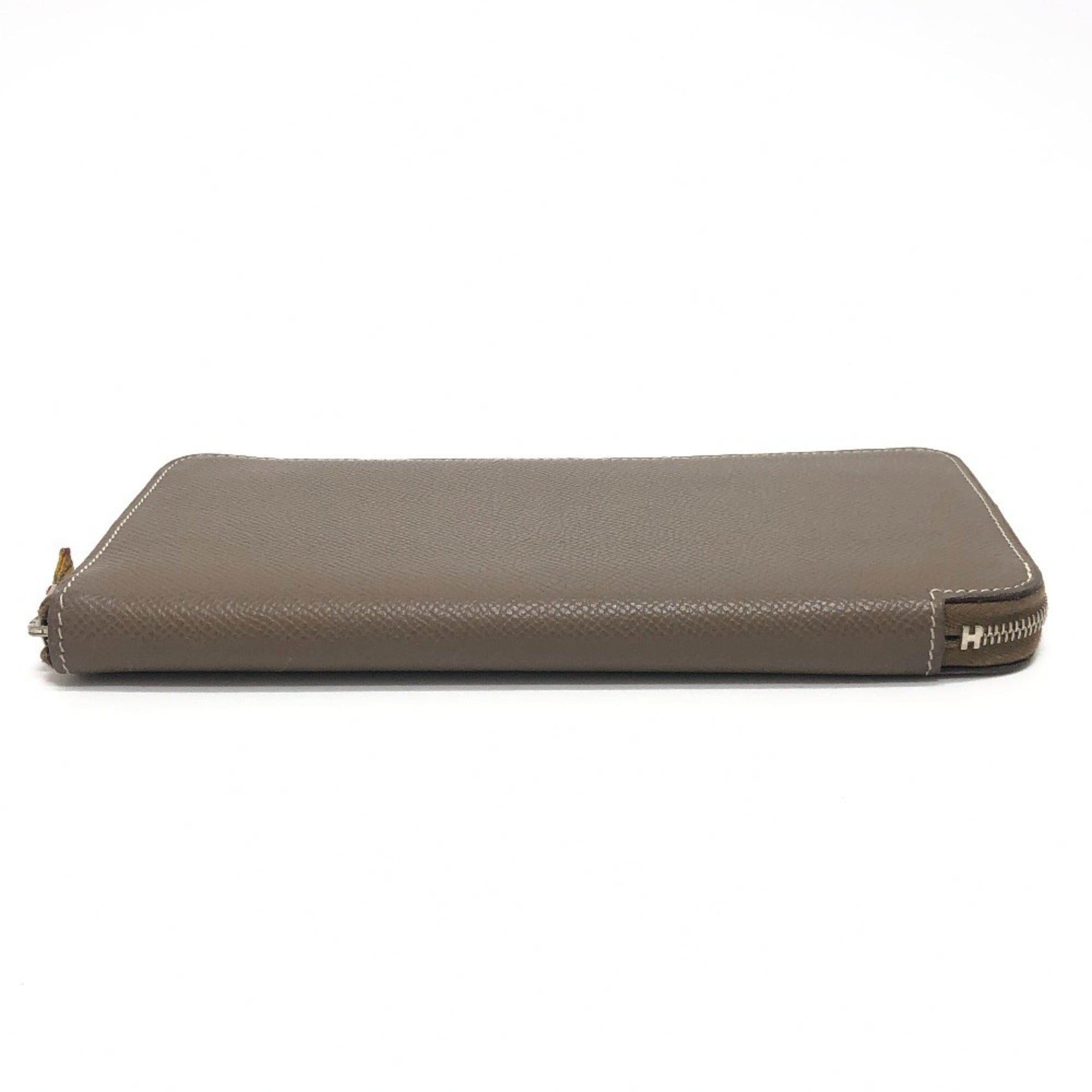 Hermes Brown Etoupe Gray Epsom Leather Long Wallet (Bi-Fold) (Pre-Owned)