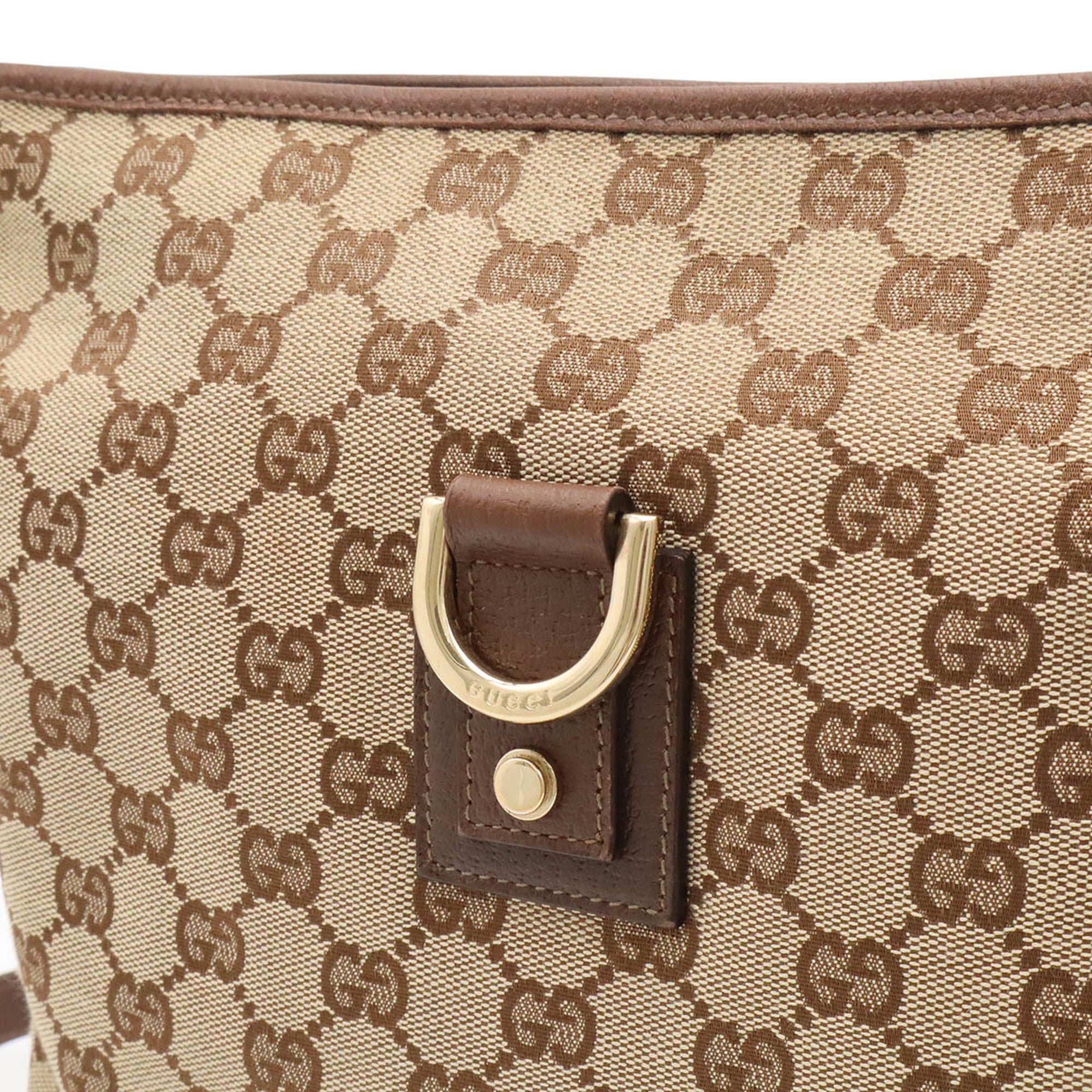 Gucci Beige Brown Brown Khaki Gg Canvas Shoulder Bag (Pre-Owned)