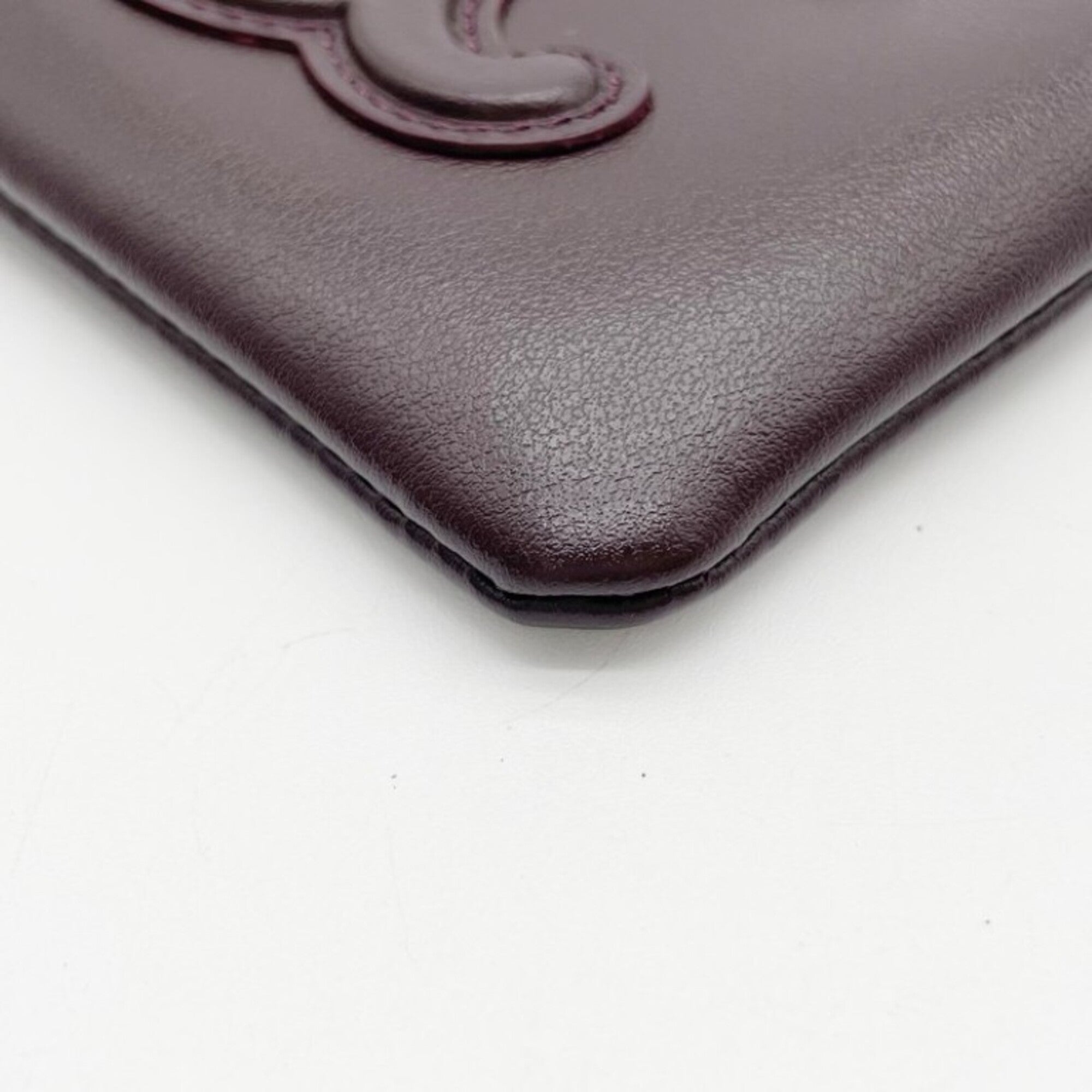 Celine Bordeaux Leather Coin Purse/Coin Case (Pre-Owned)