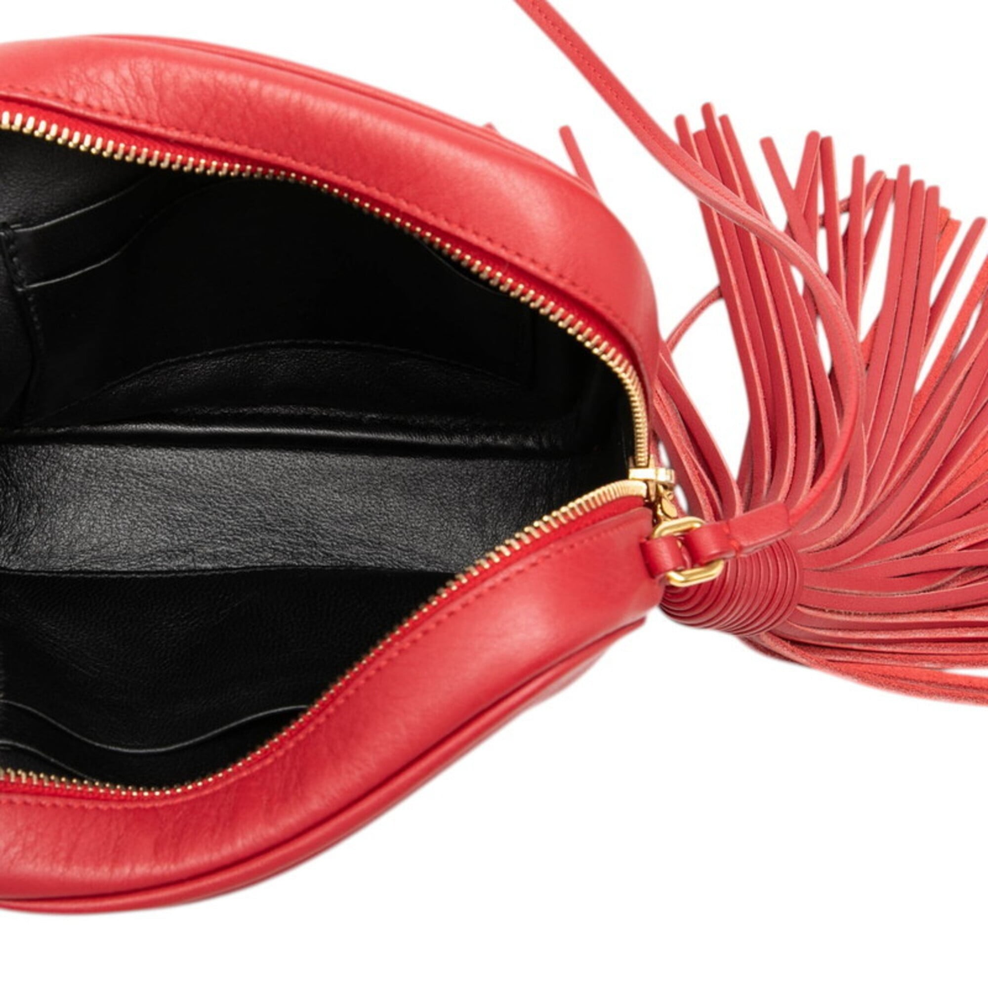 Saint Laurent Red Color Leather Shoulder Bag (Pre-Owned)