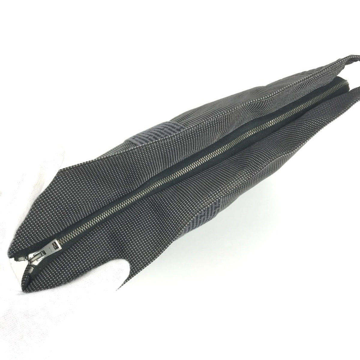 Hermes Her Line Gray Cotton Clutch Bag (Pre-Owned)