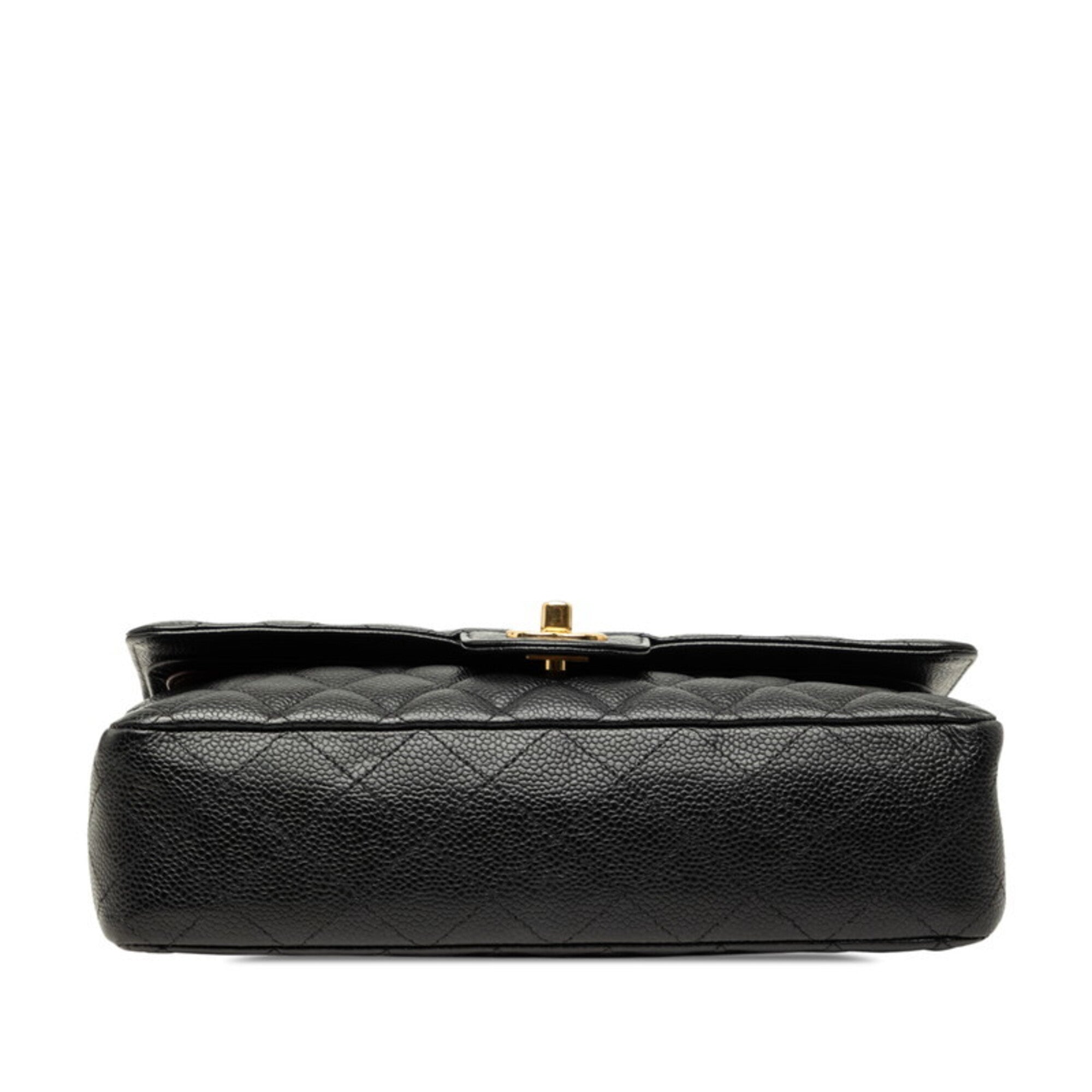Chanel Black Grained Calfskin Shoulder Bag (Pre-Owned)