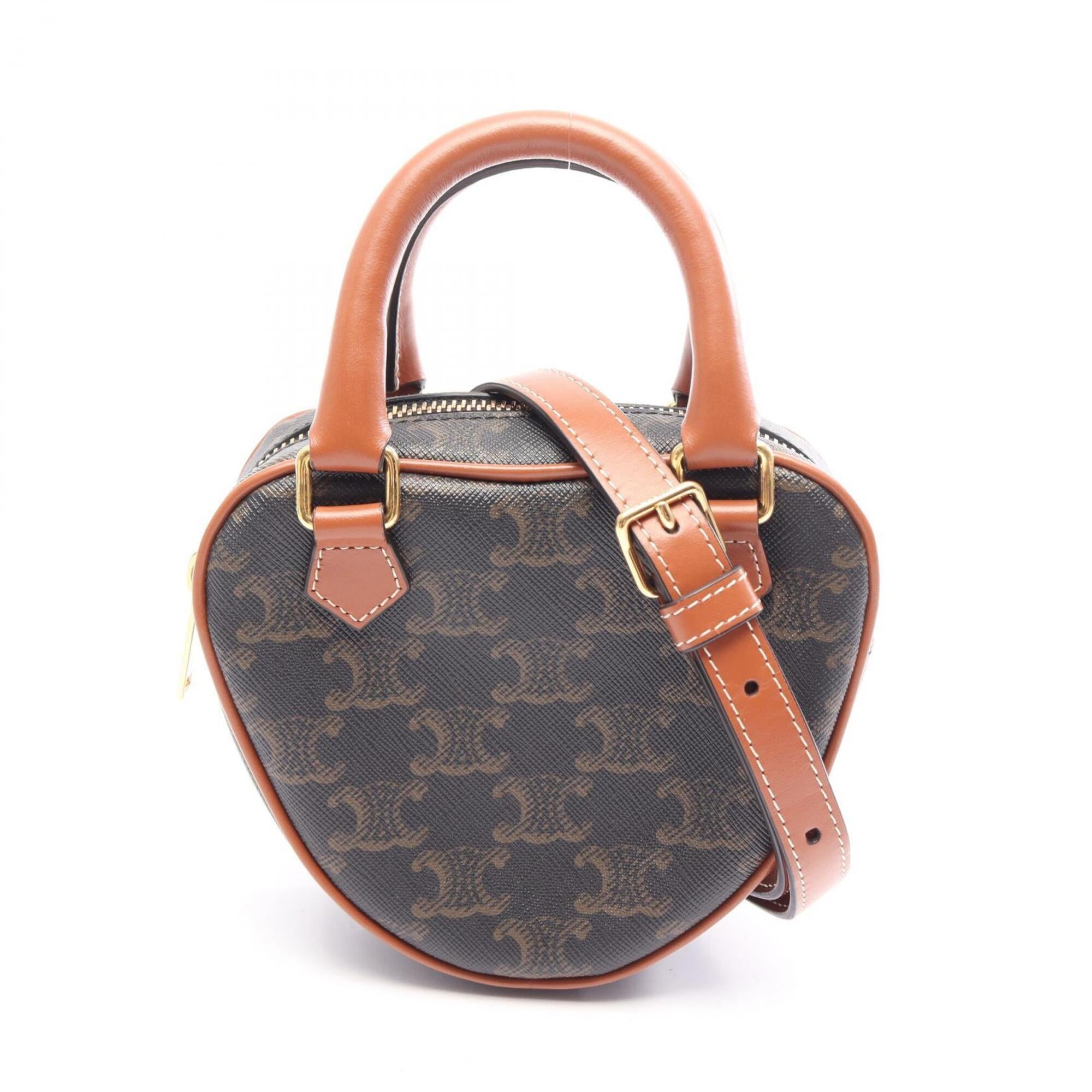 Celine Black Brown Coated Canvas Handbag (Pre-Owned)