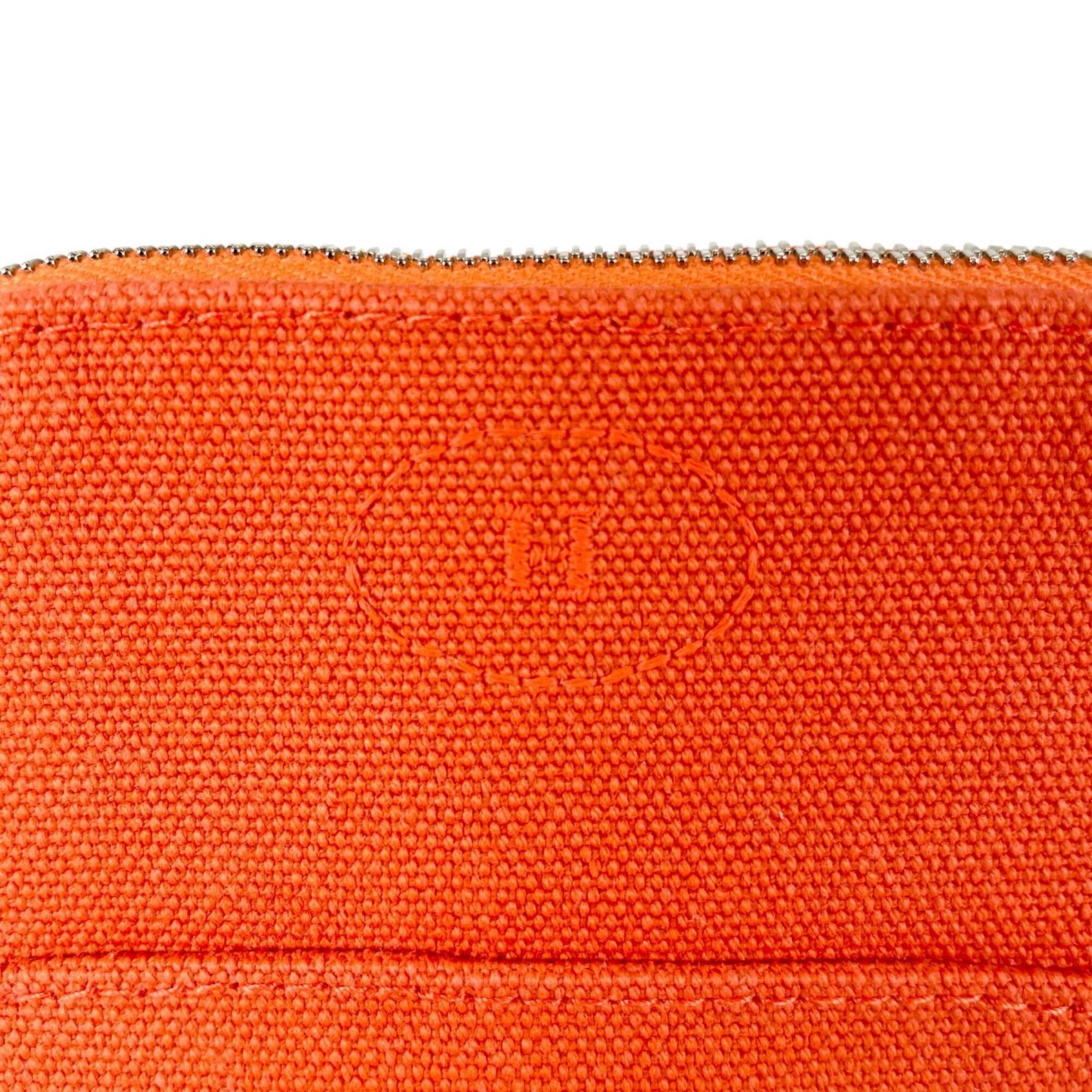 Hermes Orange Cotton Elastane Polyamide Leather Pouch (Pre-Owned)