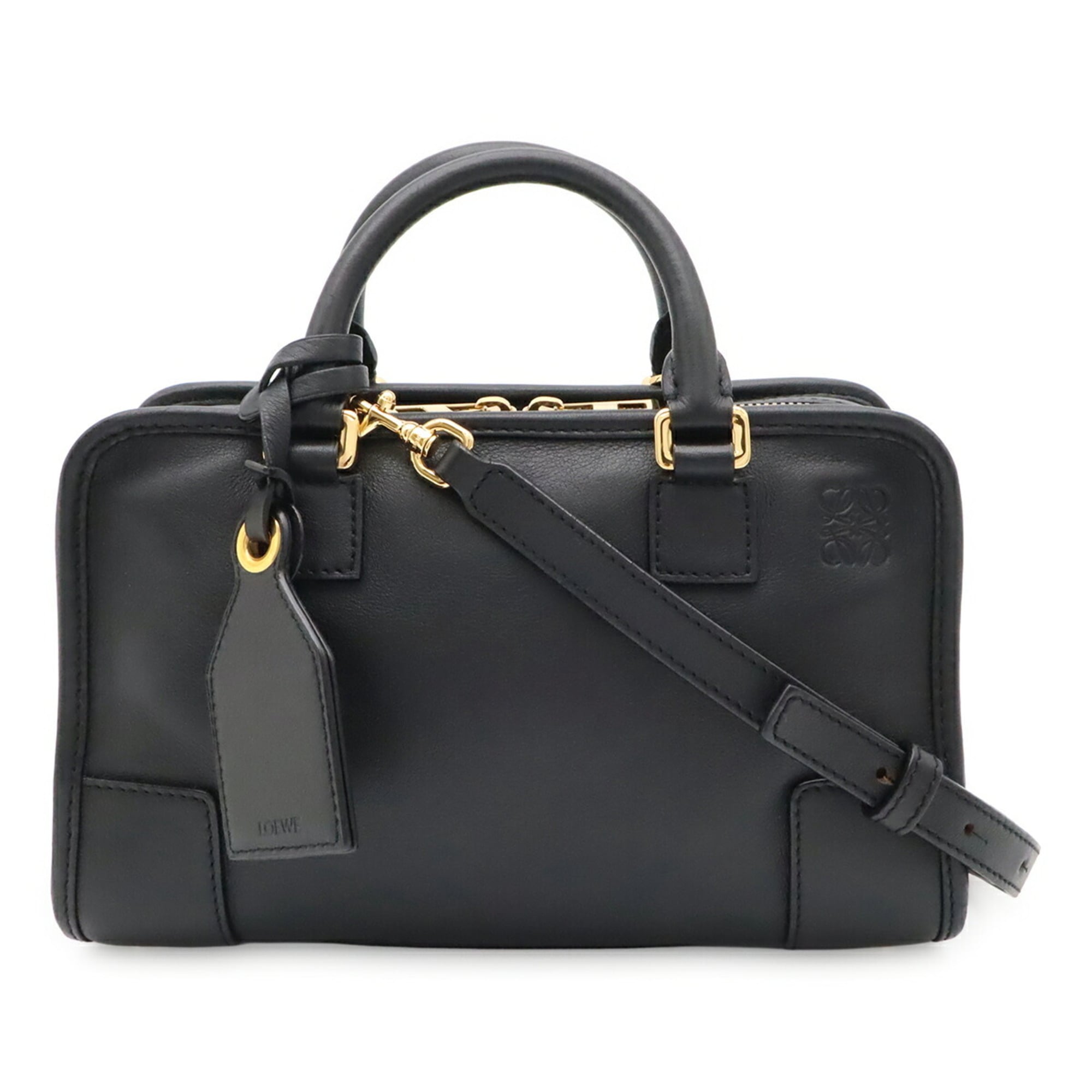Loewe Black Leather Handbag Shoulder Bag (Pre-Owned)
