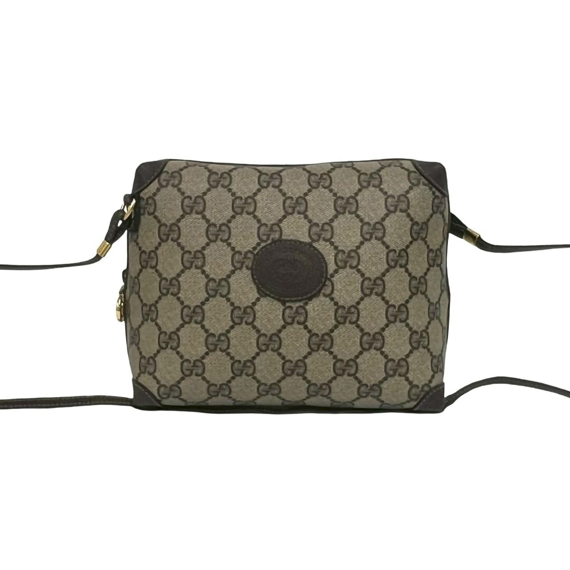 Gucci Brown Leather Pvc Shoulder Bag (Pre-Owned)