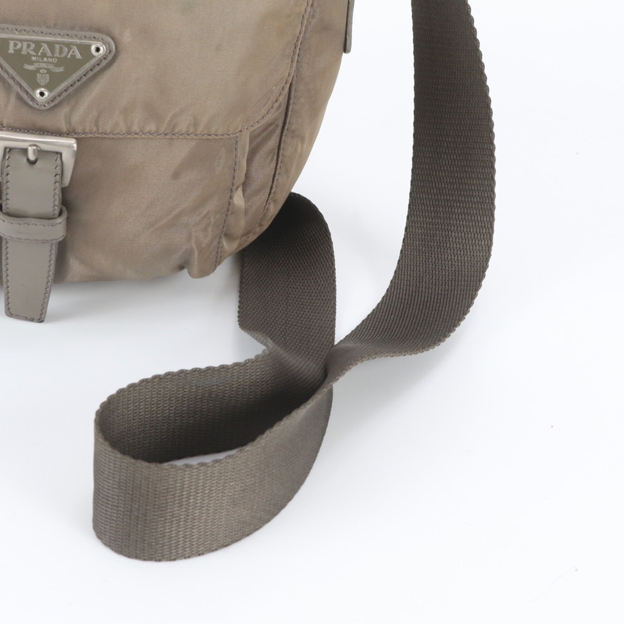 Prada Khaki Messenger Bag Shoulder Bag (Pre-Owned)