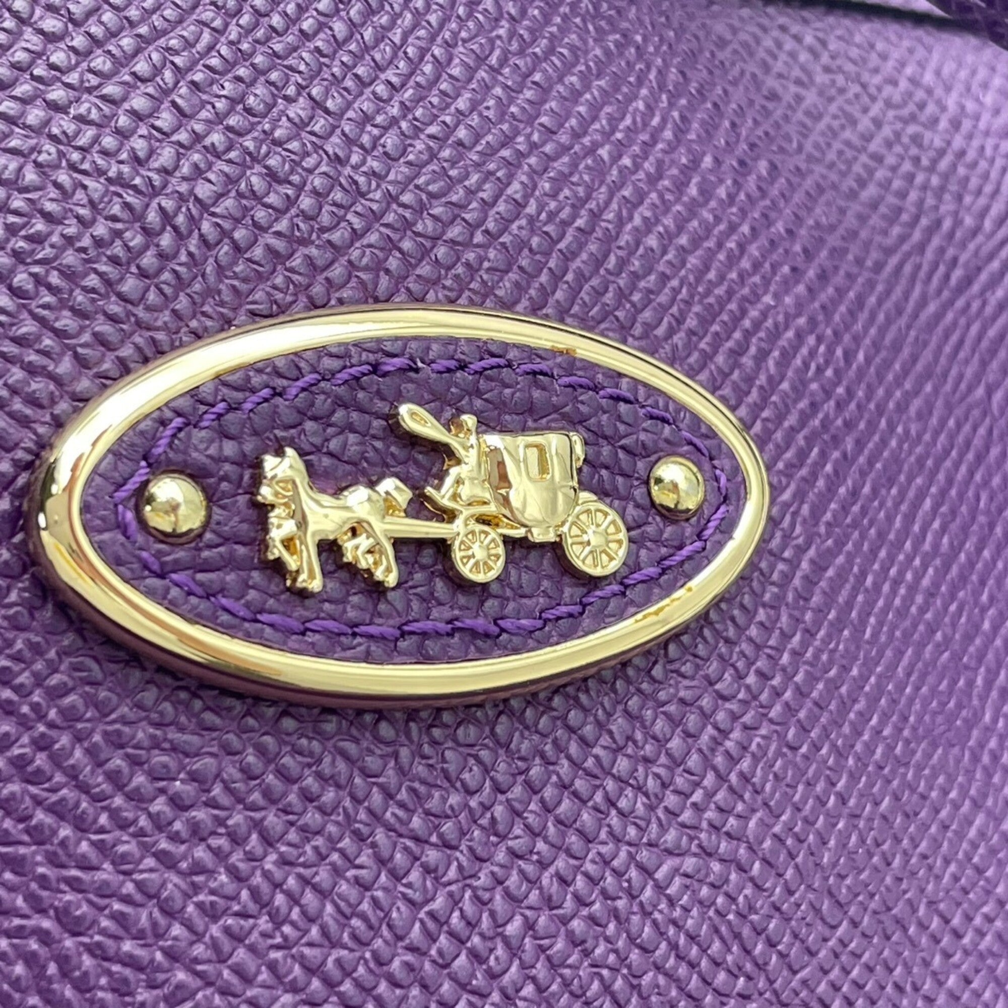 Coach Purple Leather Handbag Tote Bag (Pre-Owned)