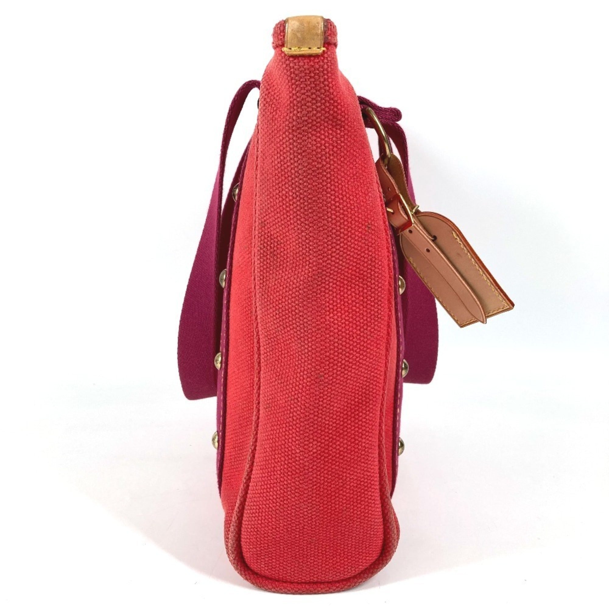 Louis Vuitton Red Color Cotton Tote Bag (Pre-Owned)