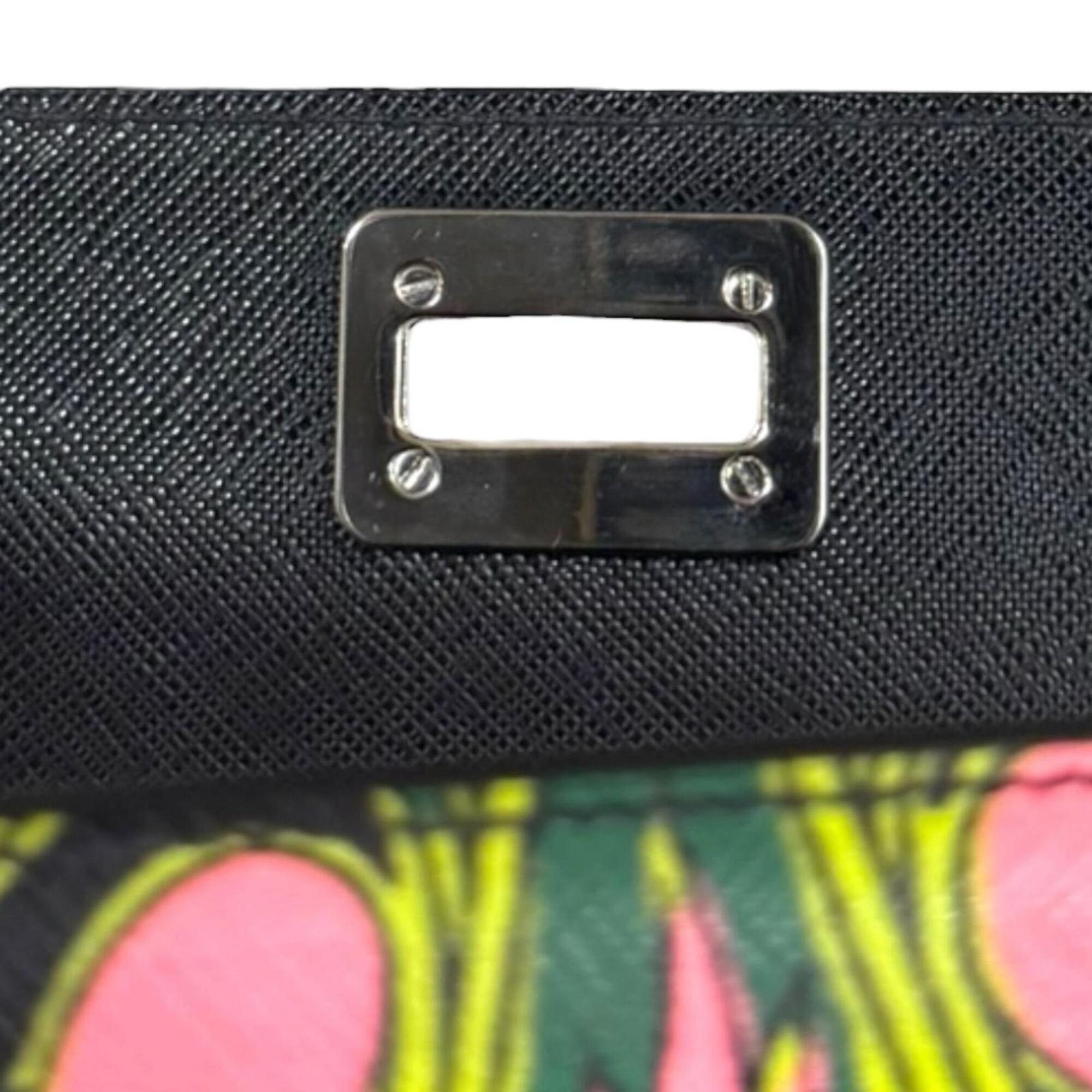 Prada Green Multi-Color Leather Shoulder Bag (Pre-Owned)