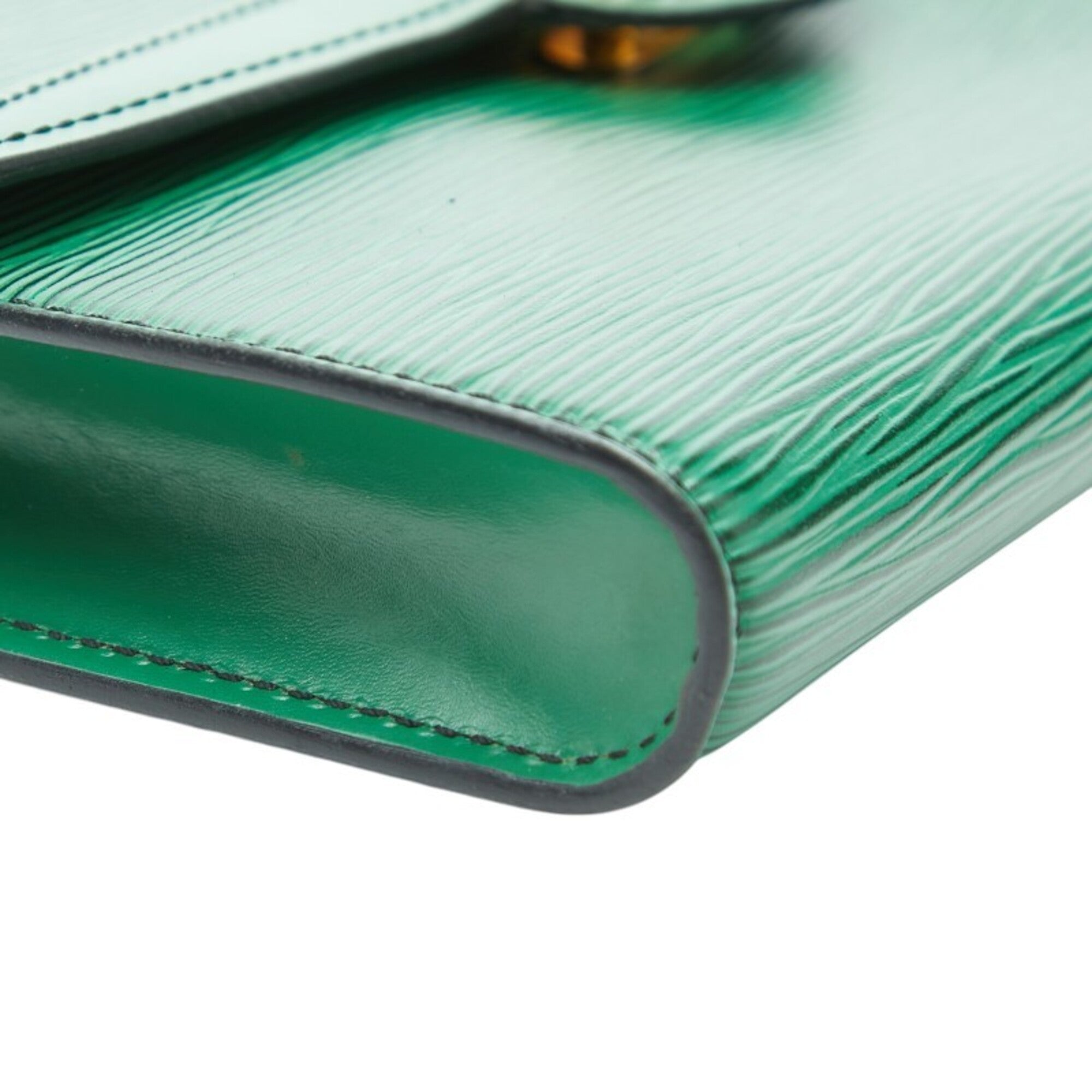 Louis Vuitton Borneo Green Leather Clutch Bag Shoulder Bag (Pre-Owned)