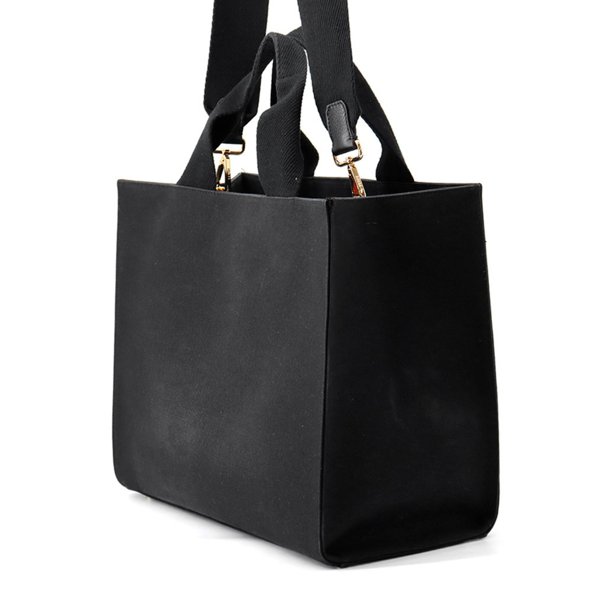 Fendi Black Gold Canvas Handbag Tote Bag (Pre-Owned)