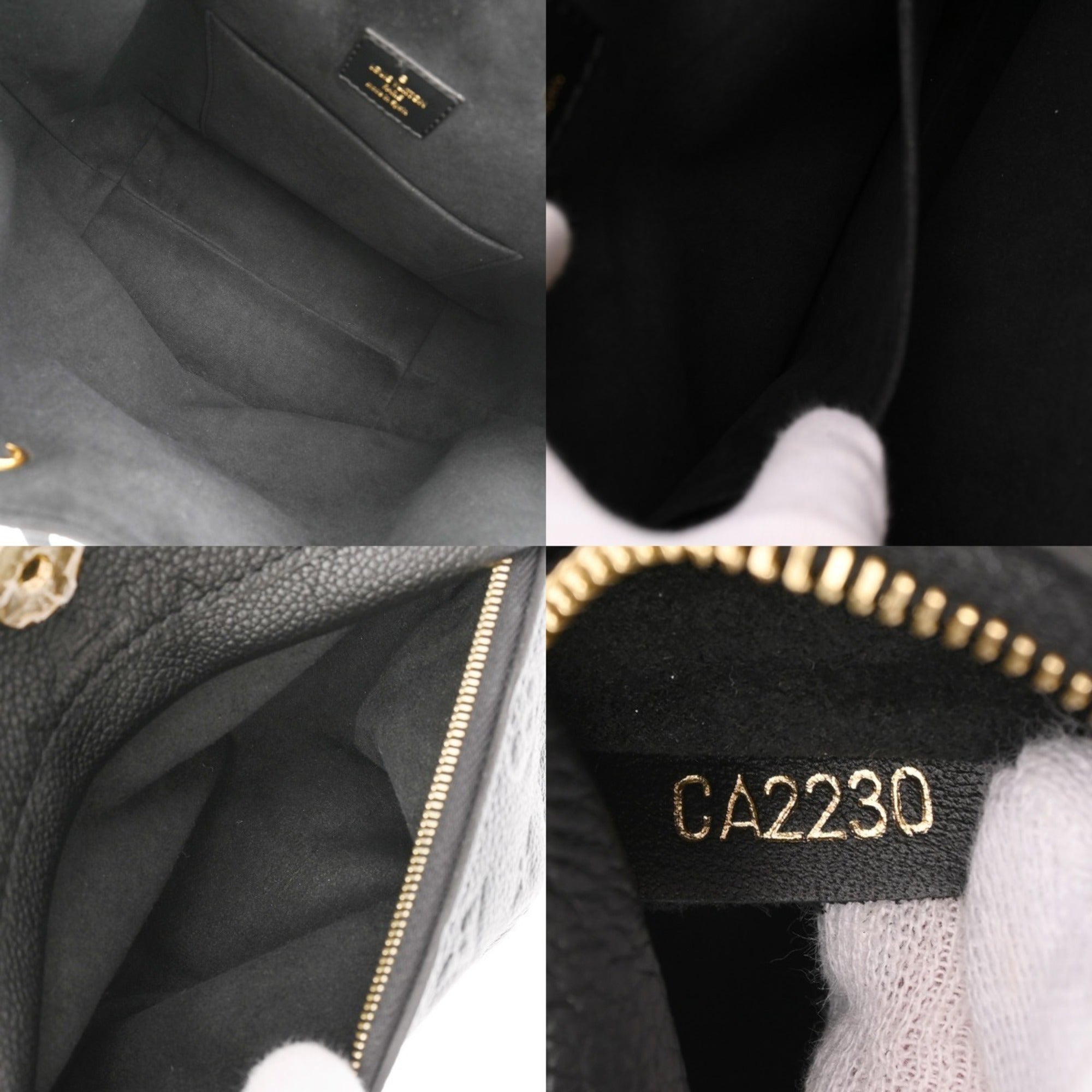 Louis Vuitton Noir Leather Backpack (Pre-Owned)