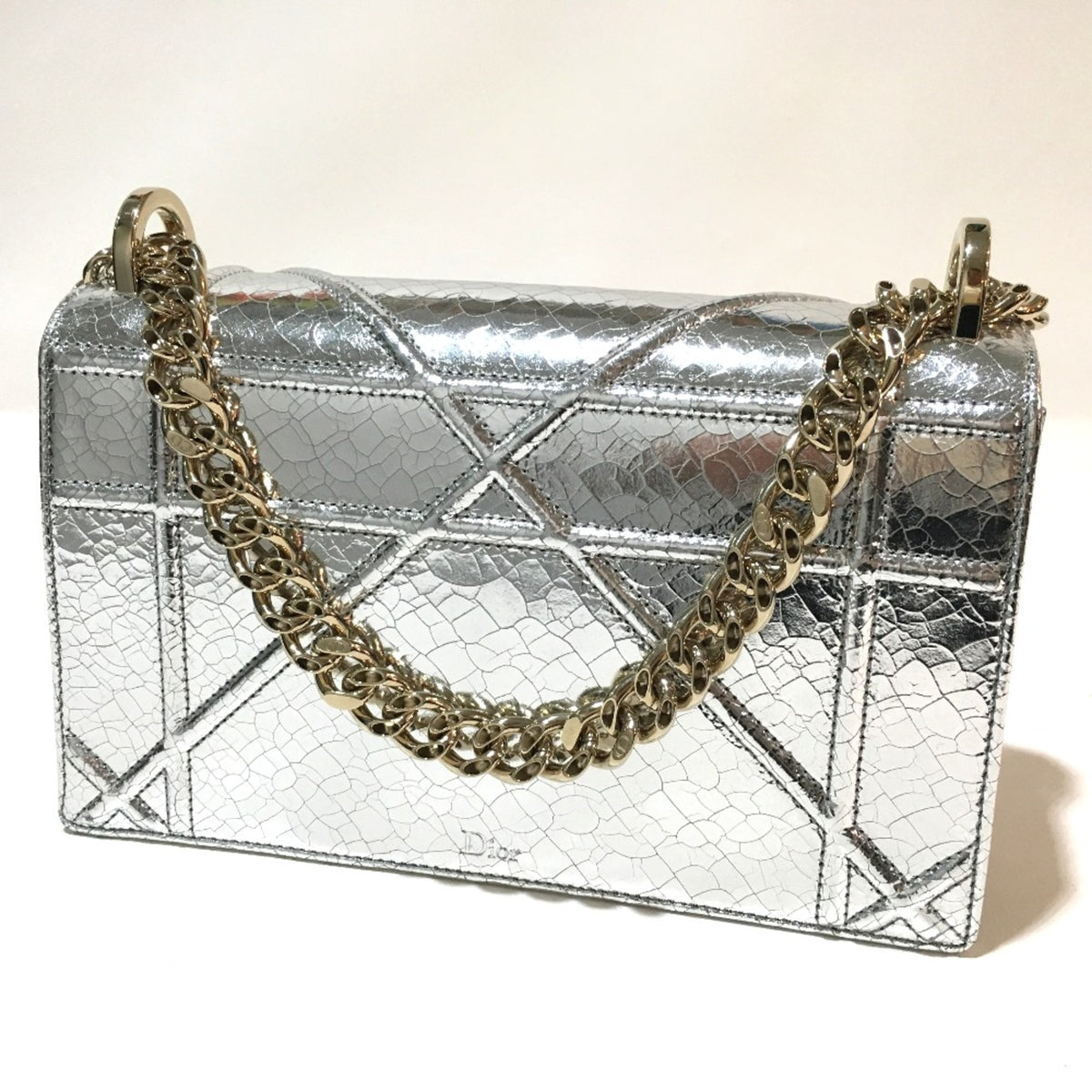 Christian Dior Silver Leather Shoulder Bag (Pre-Owned)
