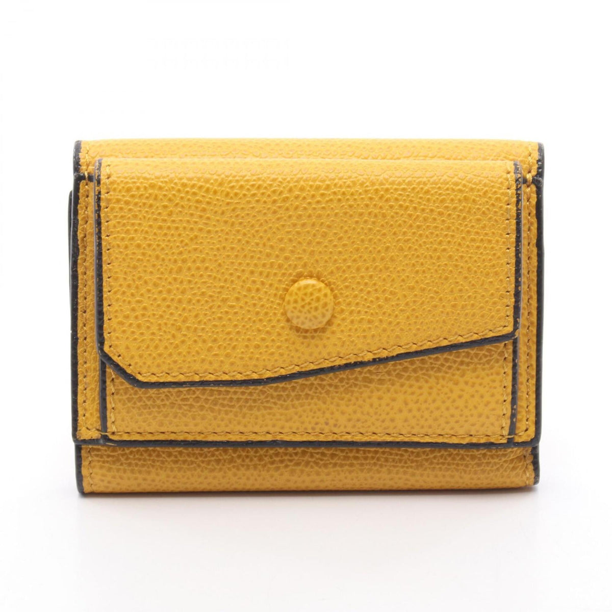 Valextra Yellow Leather Wallet (Tri-Fold) (Pre-Owned)