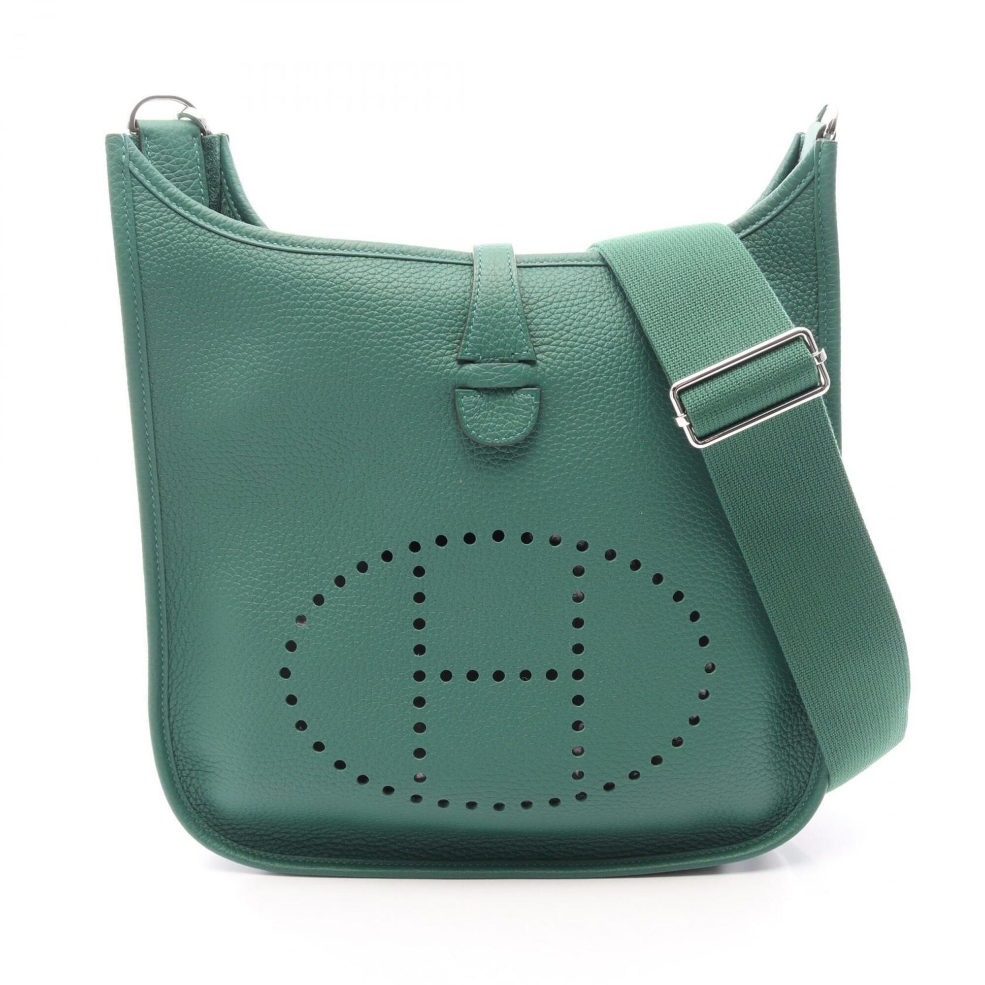 Hermes Green Taurillon Clemence Leather Leather Handbag Shoulder Bag (Pre-Owned)