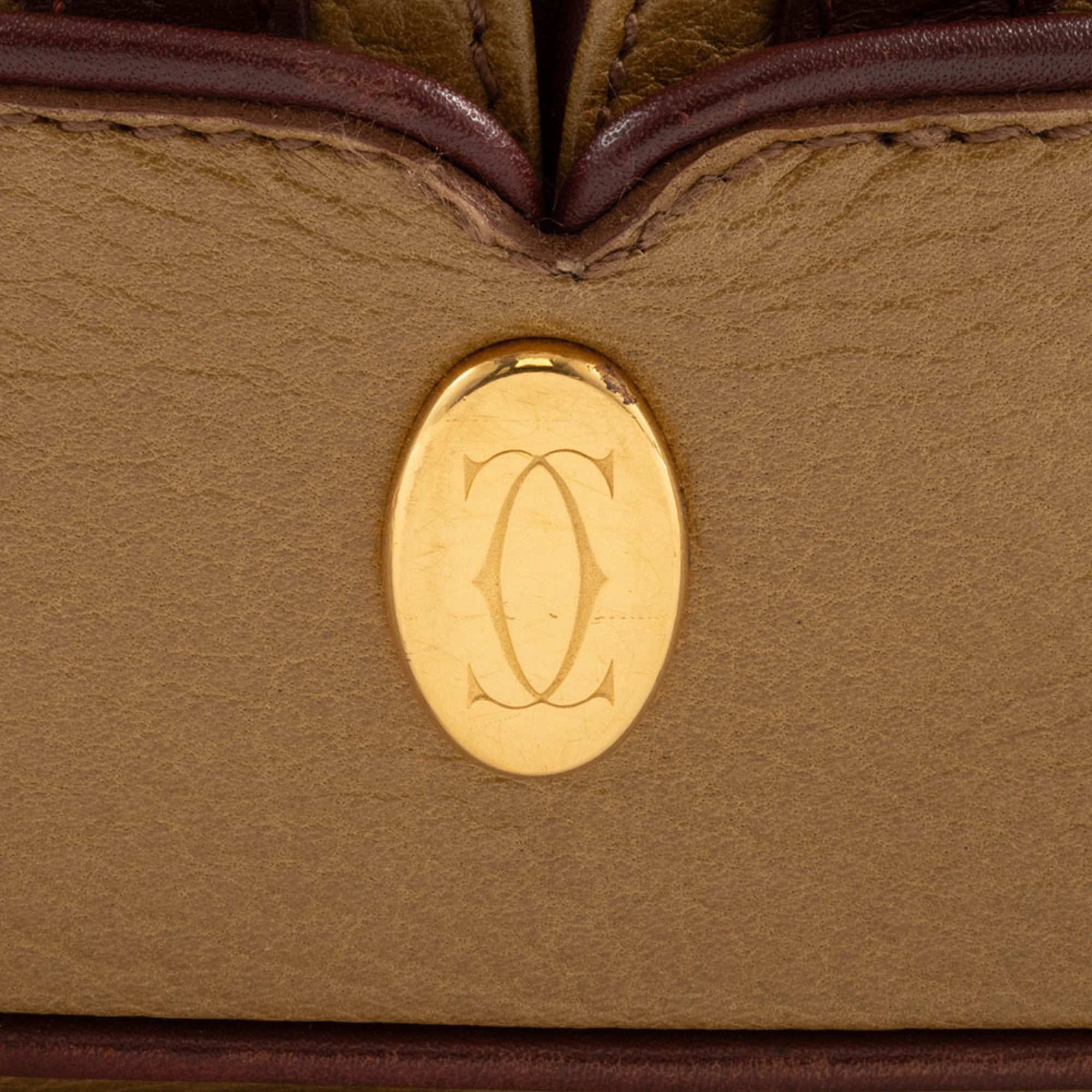 Cartier Must Bordeaux Mustard Leather Shoulder Bag (Pre-Owned)
