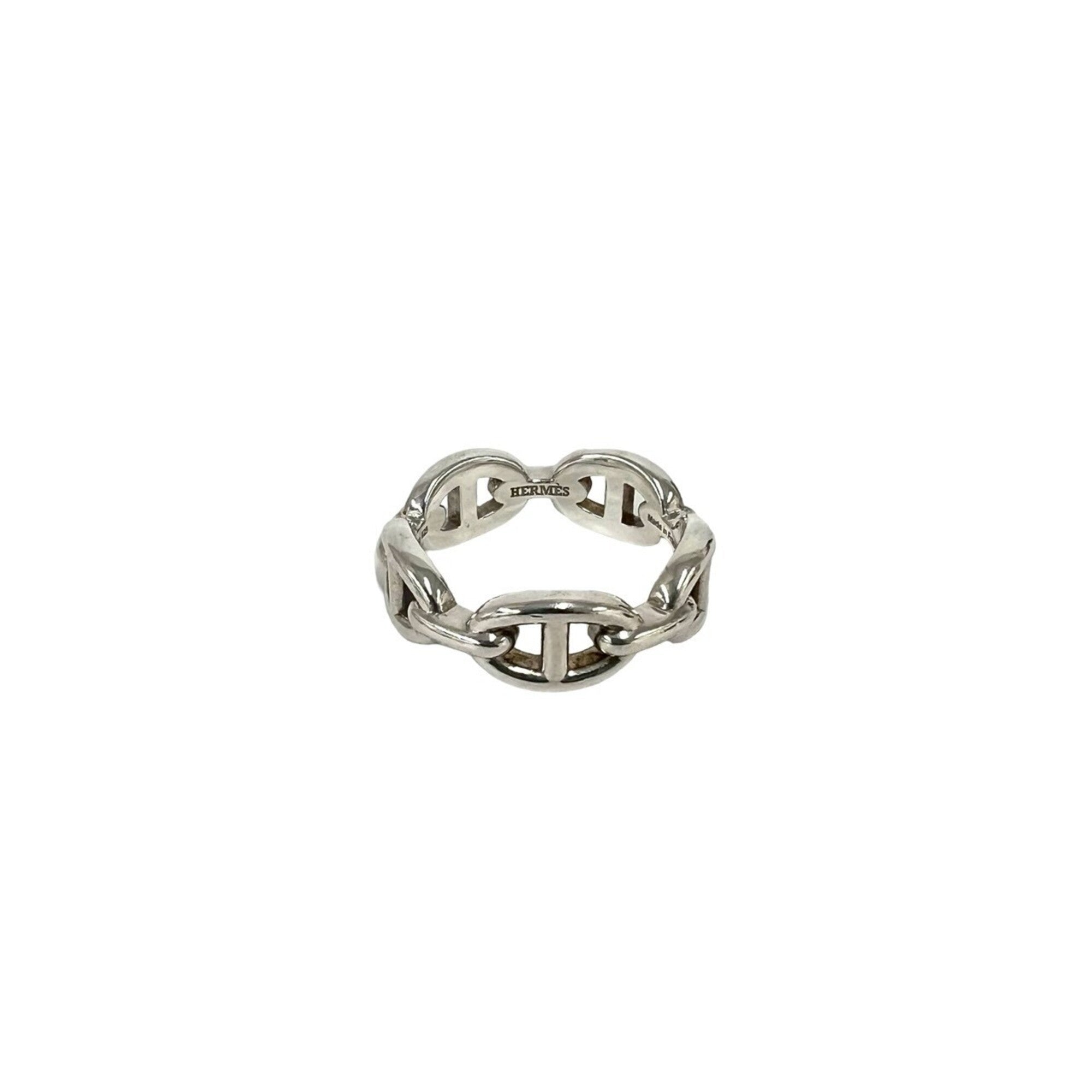 Hermes Silver Silver 925 Band Ring (Pre-Owned)