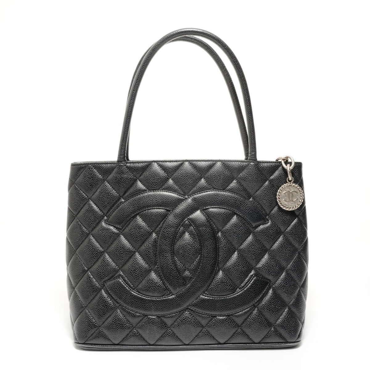 Chanel Black Grained Calfskin Tote Bag (Pre-Owned)