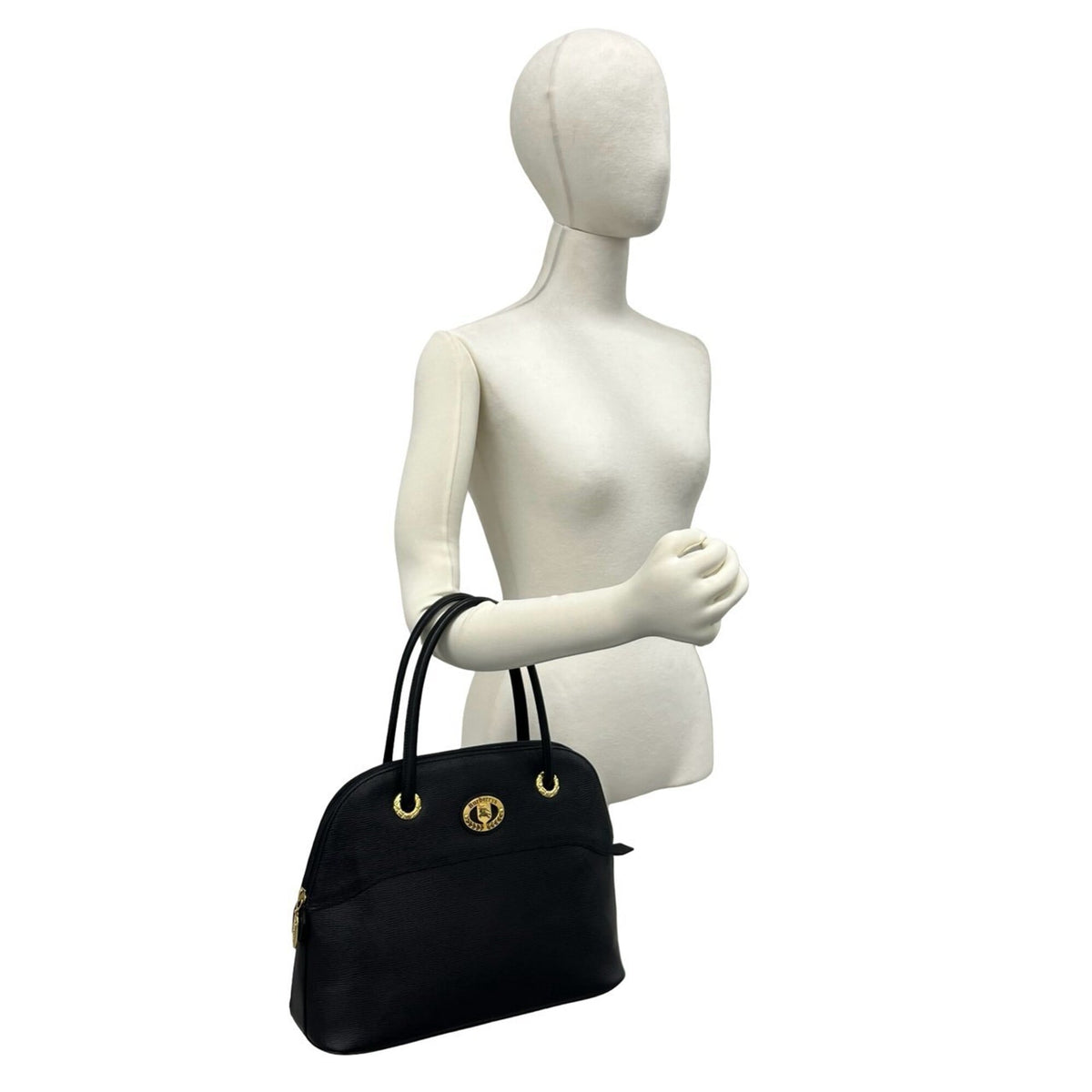 Burberry Black Leather Handbag Tote Bag (Pre-Owned)