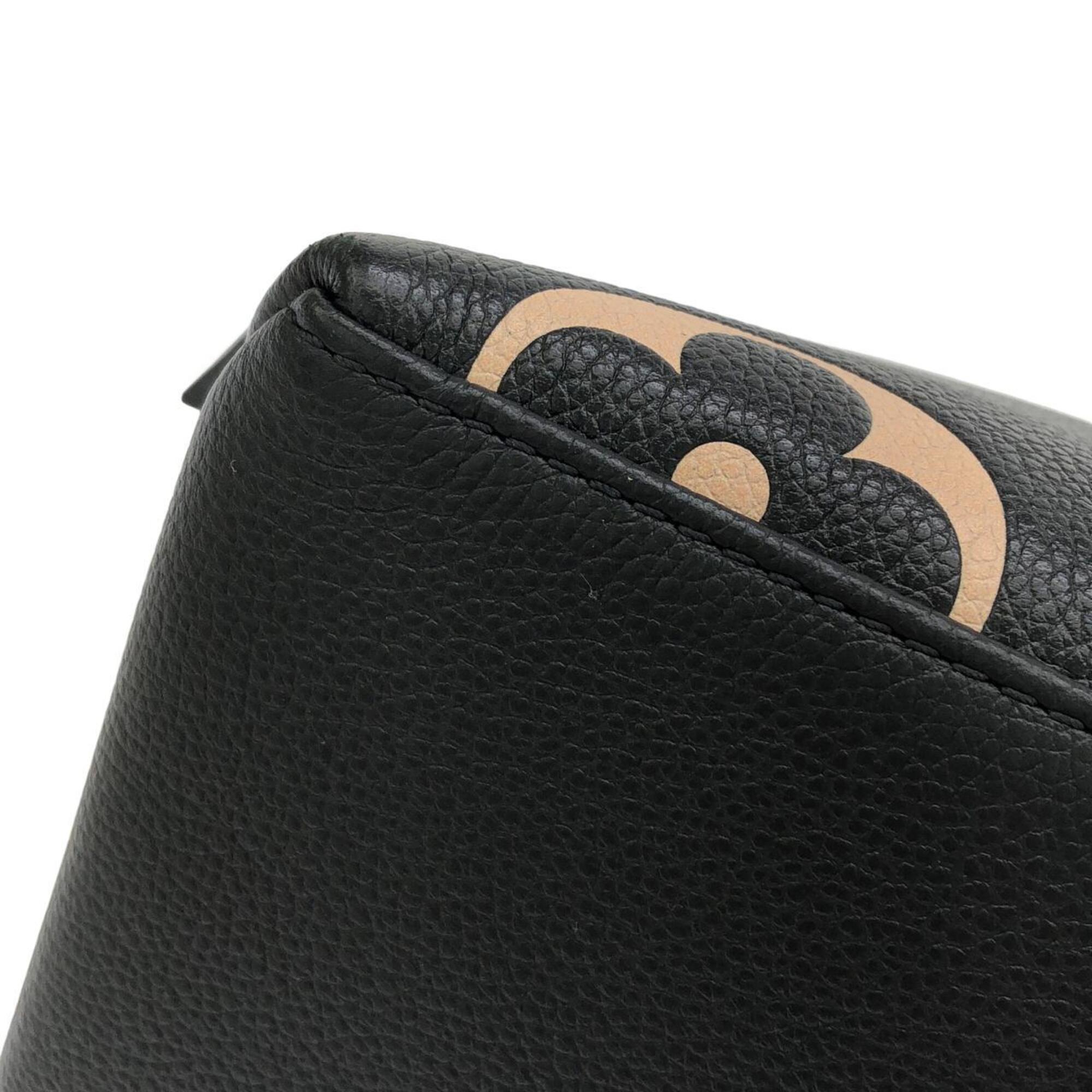 Louis Vuitton Beige Black Leather Handbag (Pre-Owned)
