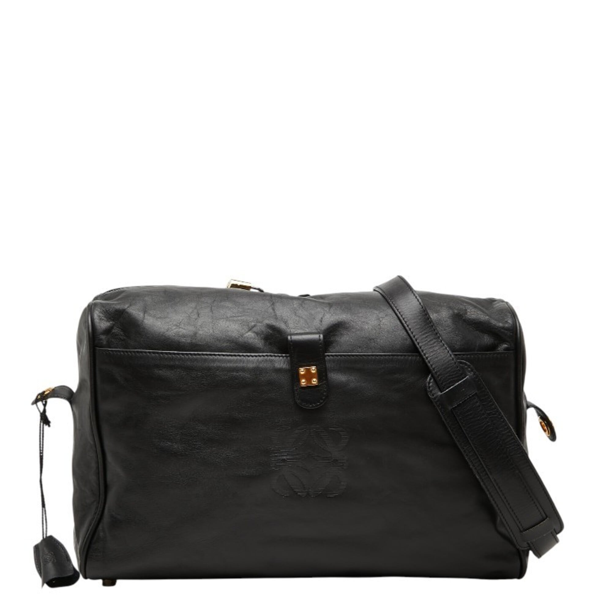 Loewe Black Leather Boston Bag Shoulder Bag (Pre-Owned)