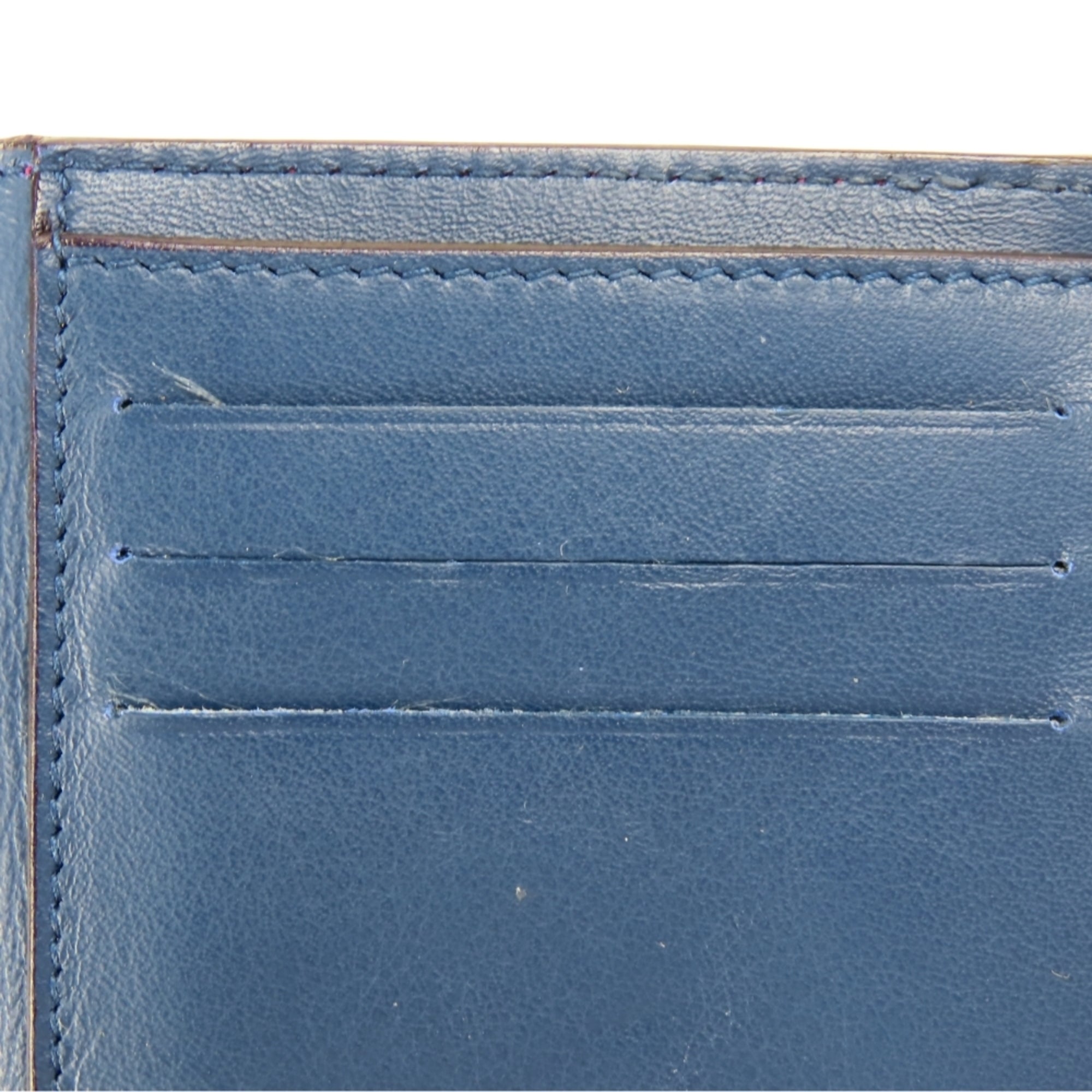 Christian Dior Navy Pink Leather Wallet (Tri-Fold) (Pre-Owned)