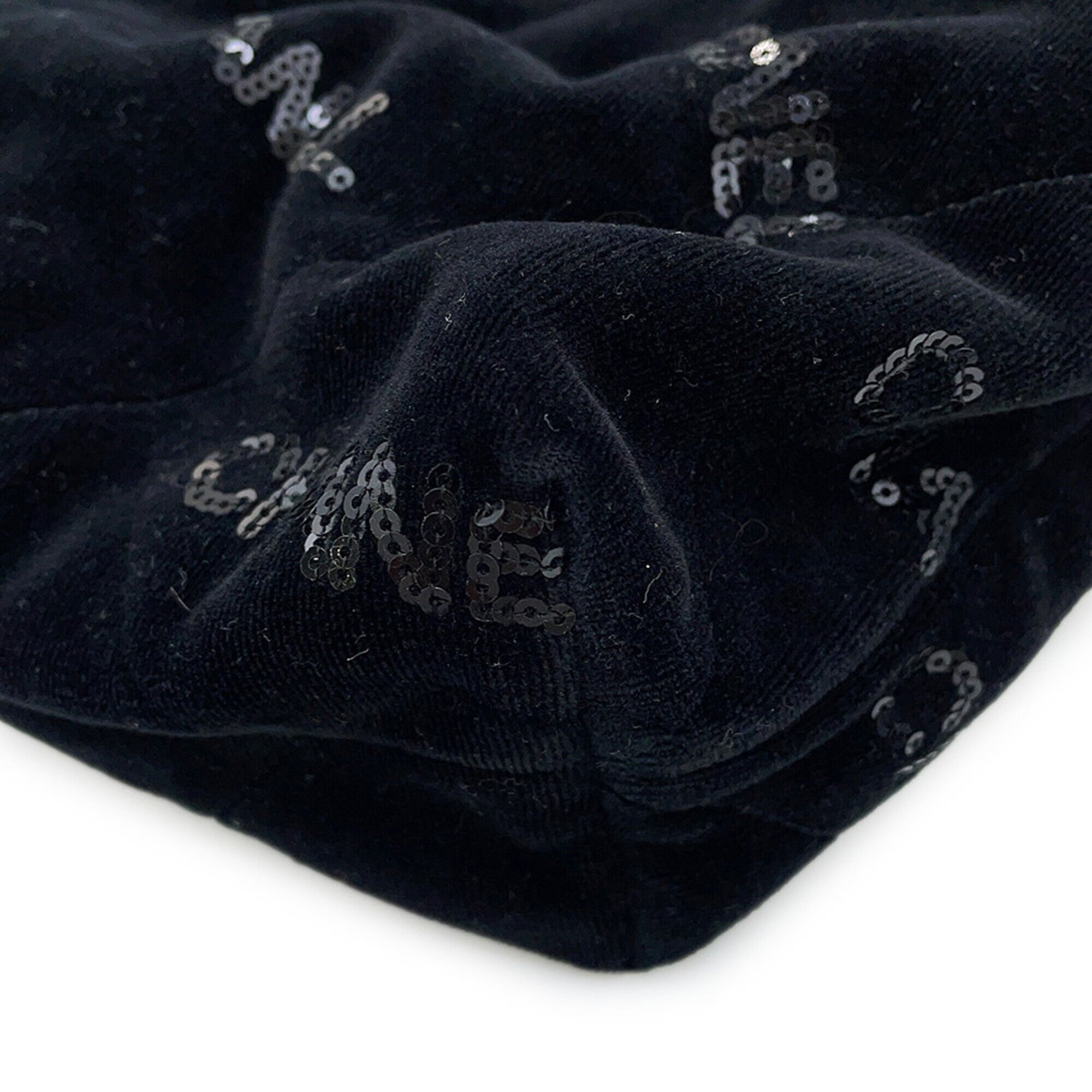 Chanel Matelasse Black Velvet Handbag Pouch Shoulder Bag (Pre-Owned)