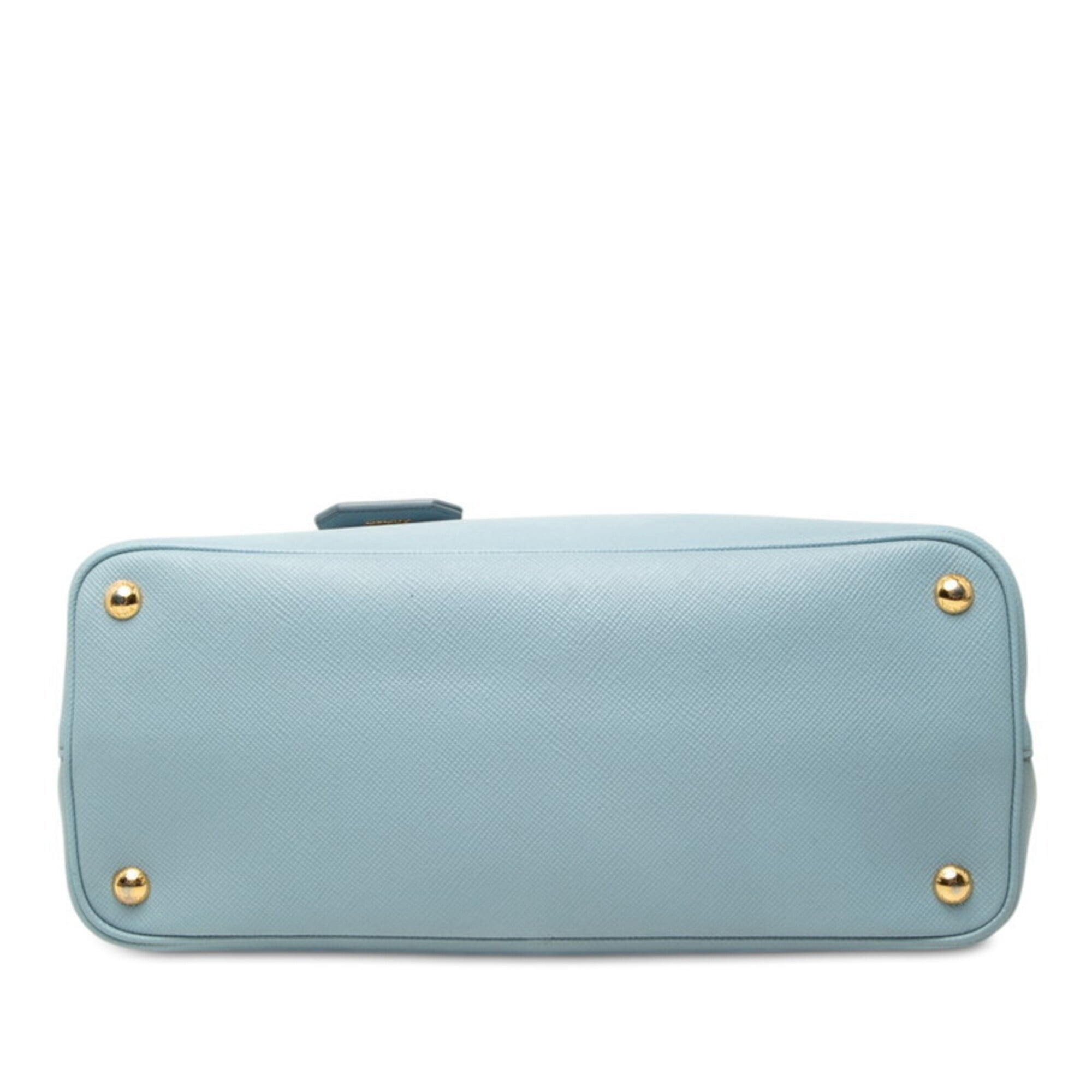 Prada Light Blue Saffiano Triangle Leather Handbag Shoulder Bag (Pre-Owned)