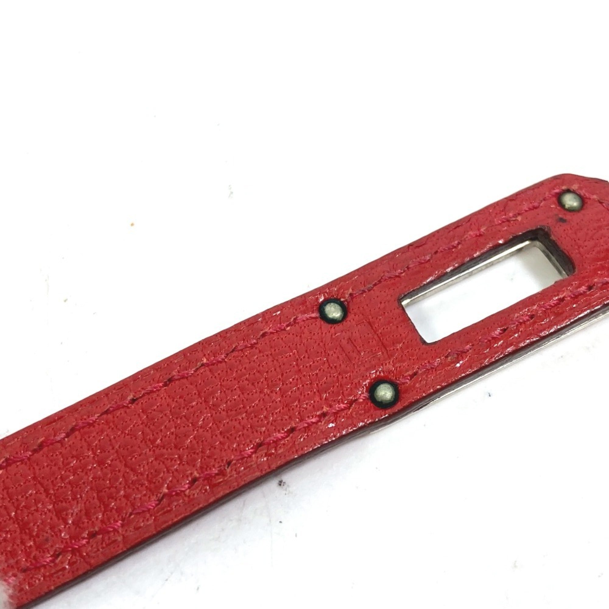 Hermes Red Color Chevre Leather Wallet (Tri-Fold) (Pre-Owned)