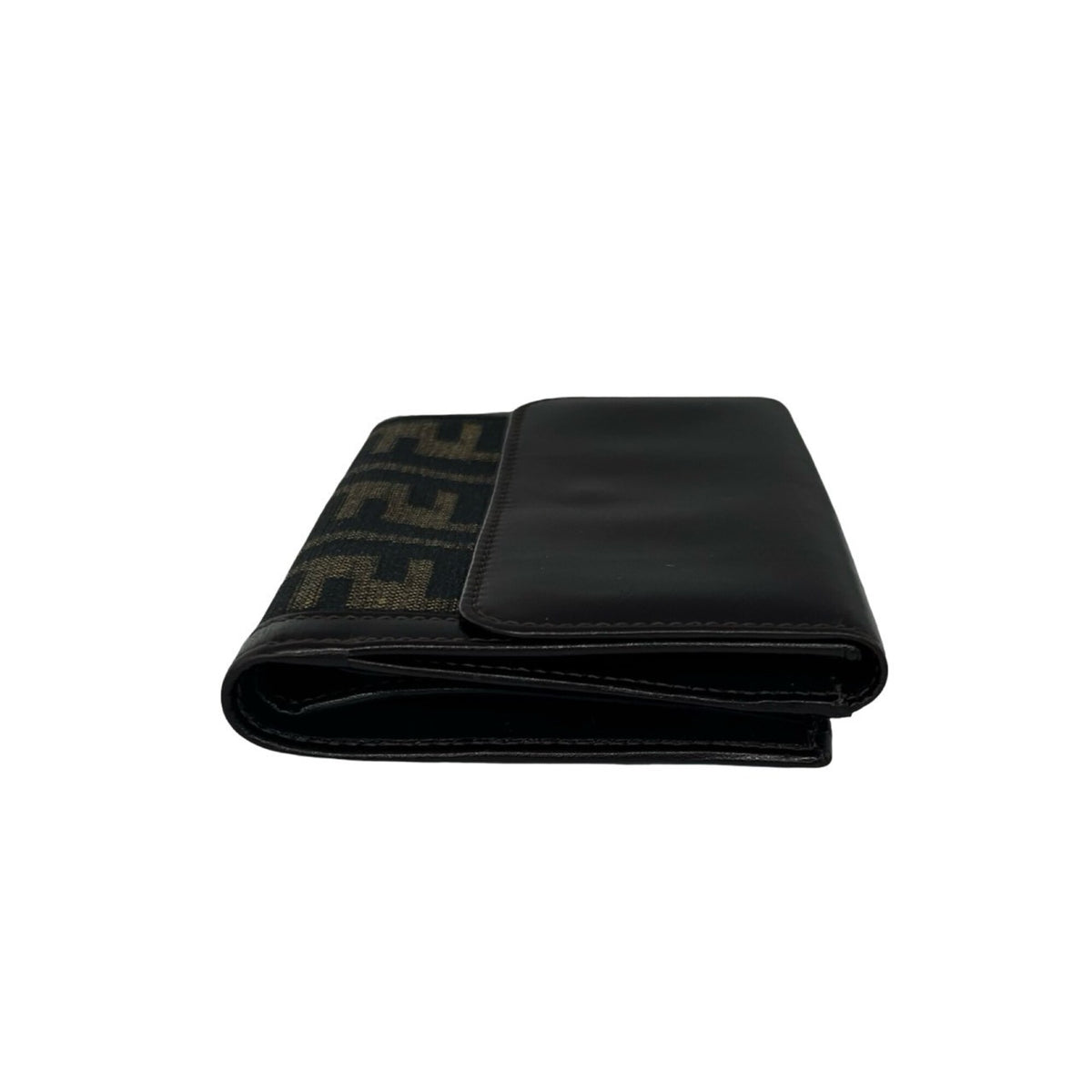 Fendi Black Brown Canvas Leather Wallet (Bi-Fold) (Pre-Owned)