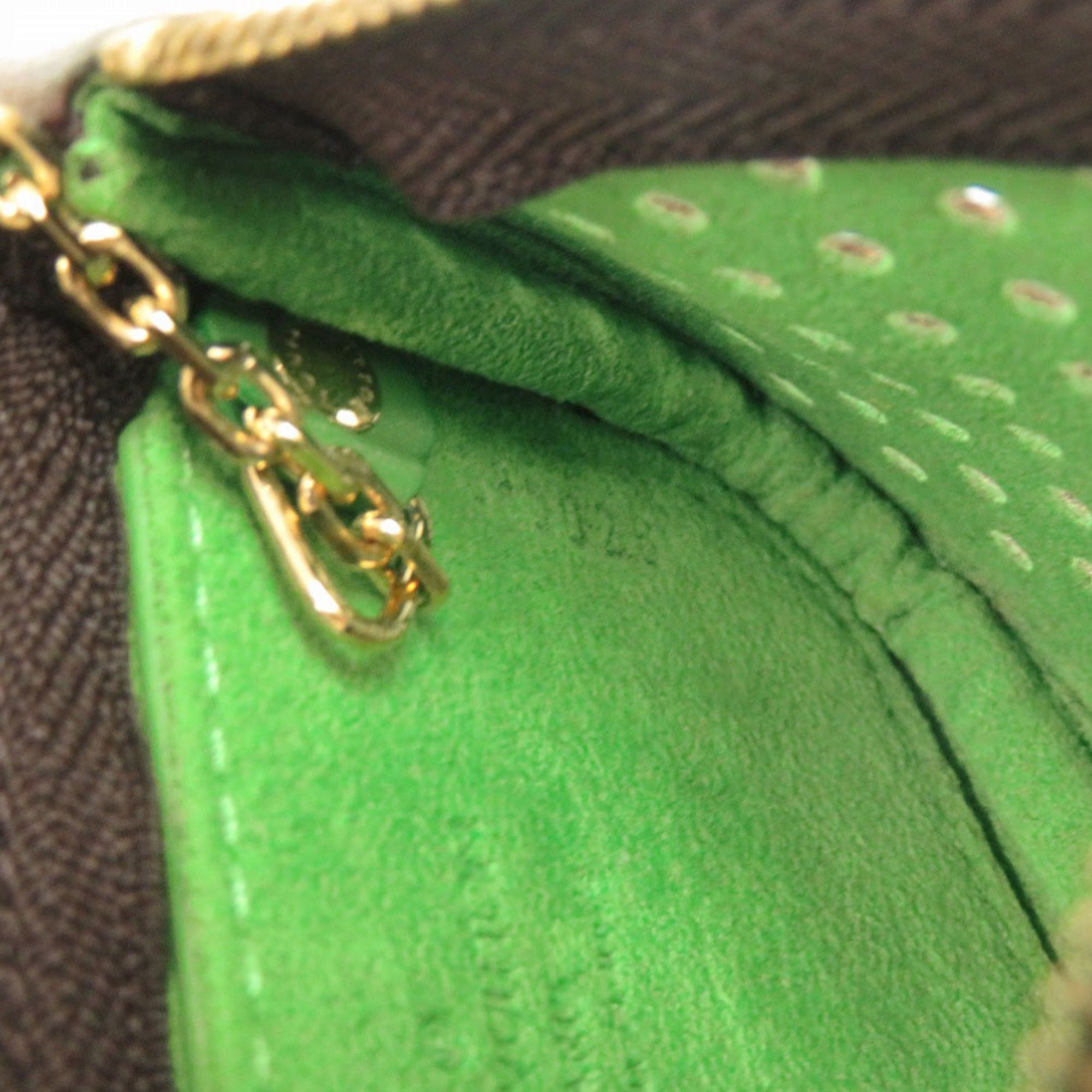 Louis Vuitton Green Monogram Perforated Coin Purse/Coin Case (Pre-Owned)