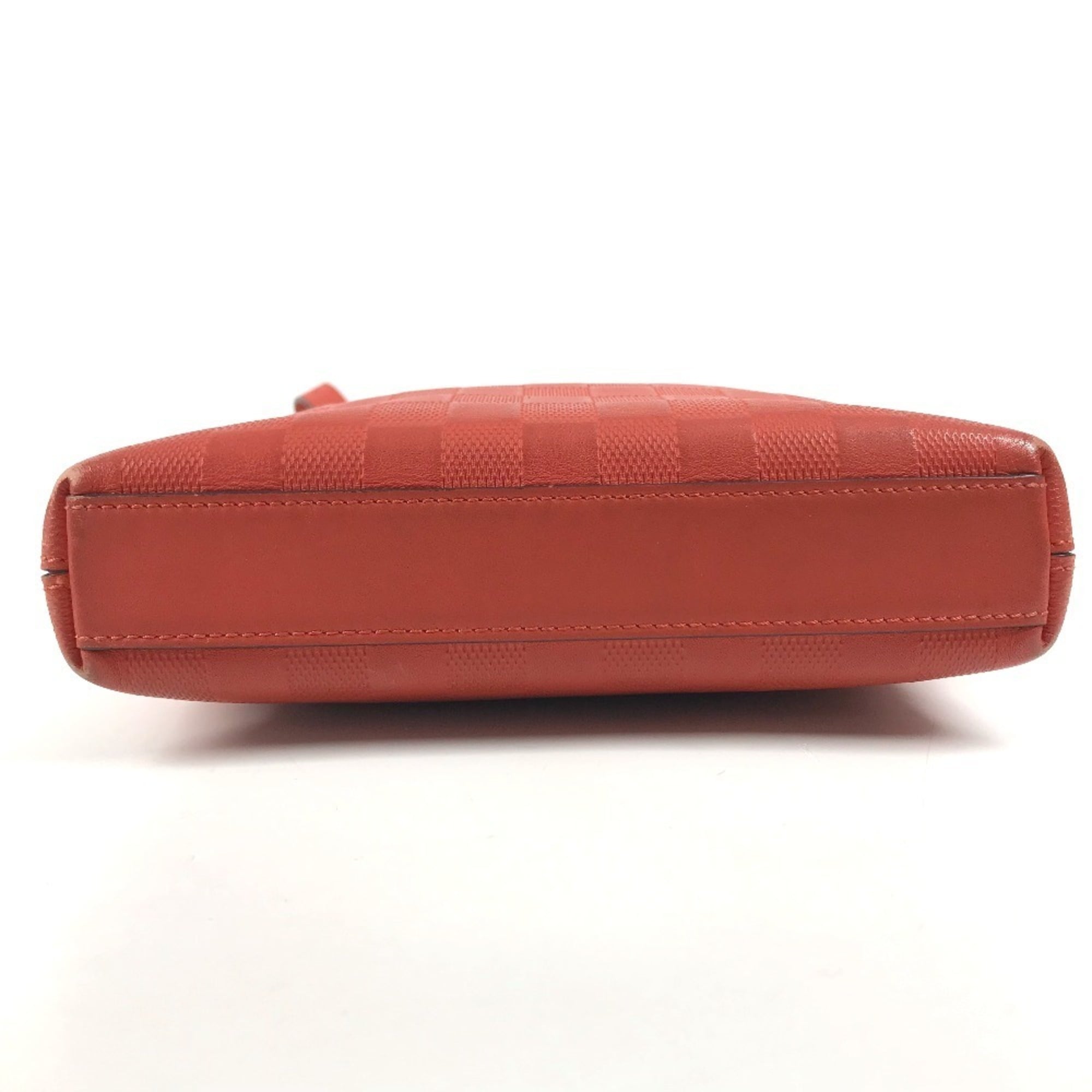 Louis Vuitton Red Color Damier Infini Leather Pochette Shoulder Bag (Pre-Owned)