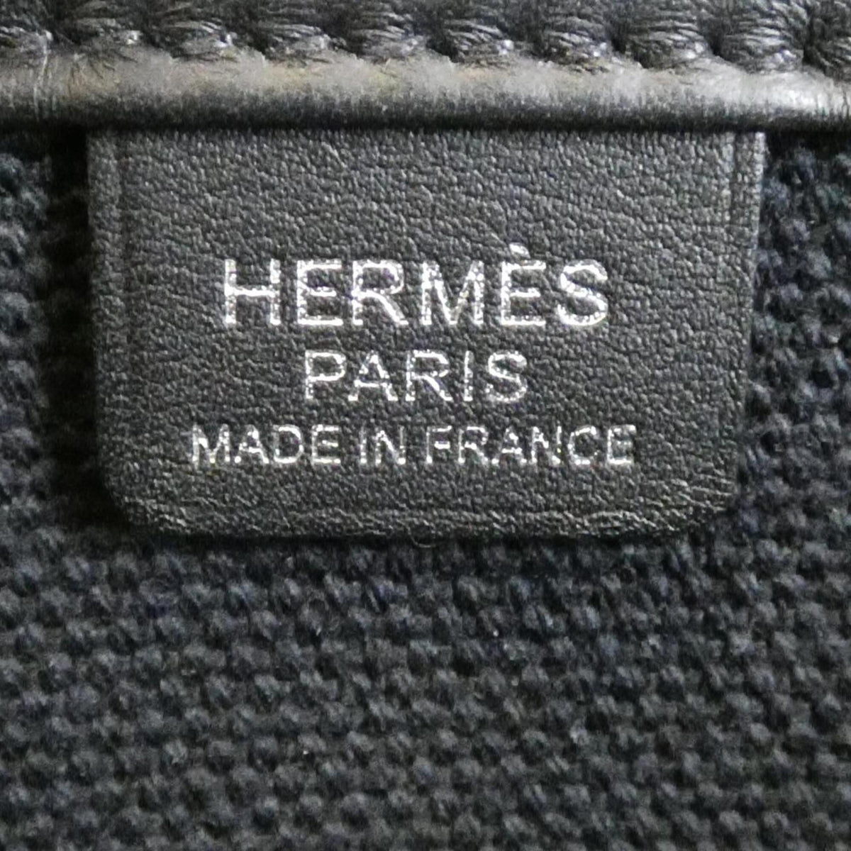 Hermes Black Cotton Canvas Leather Swift Leather Handbag (Pre-Owned)