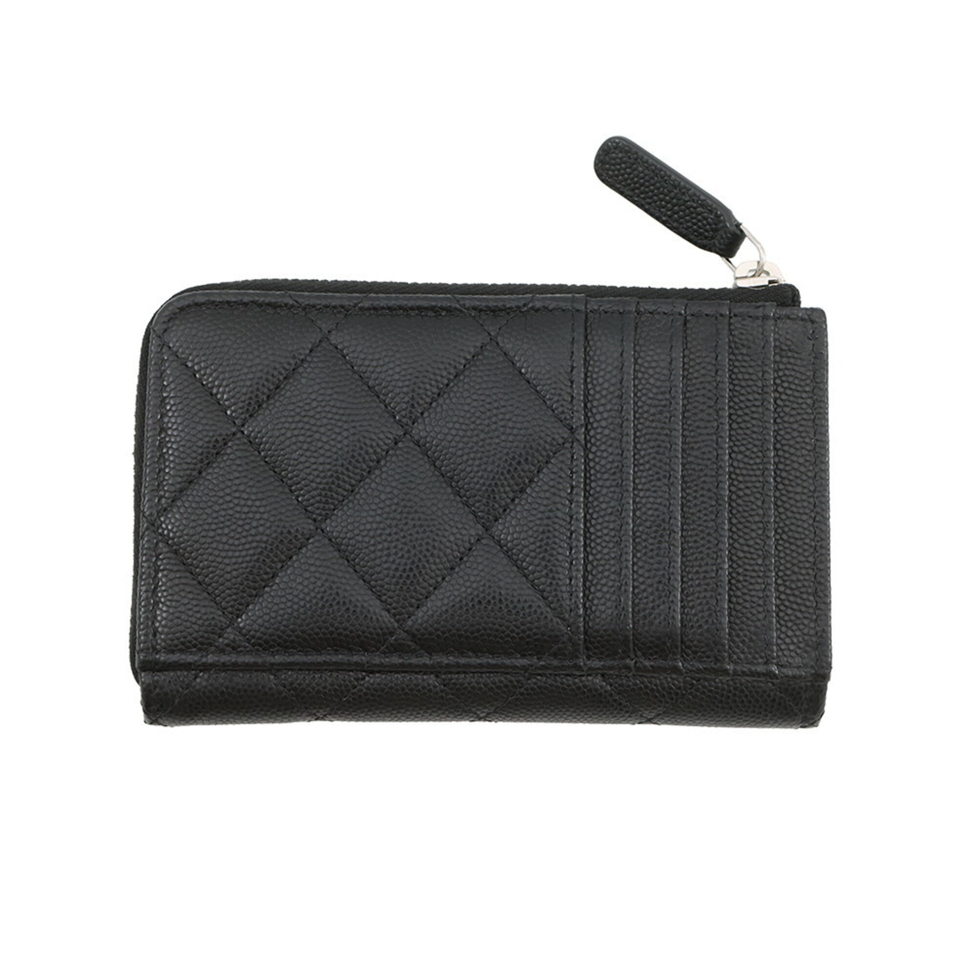 Chanel Black Grained Calfskin Coin Purse/Coin Case (Pre-Owned)