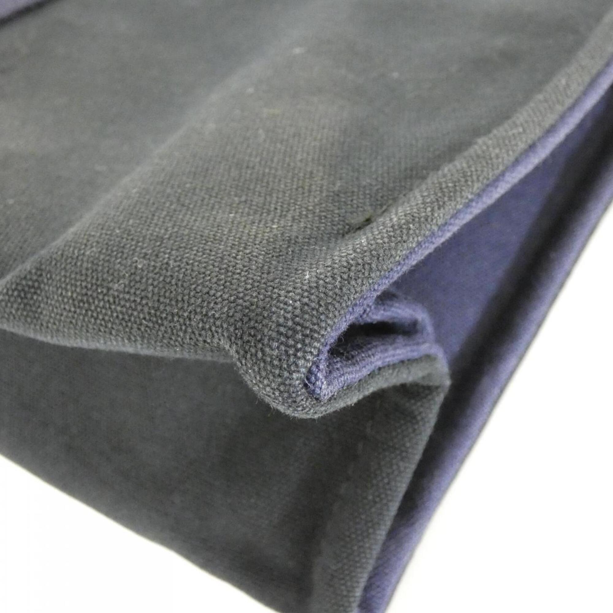 Hermes Black Navy Canvas Handbag Pouch (Pre-Owned)