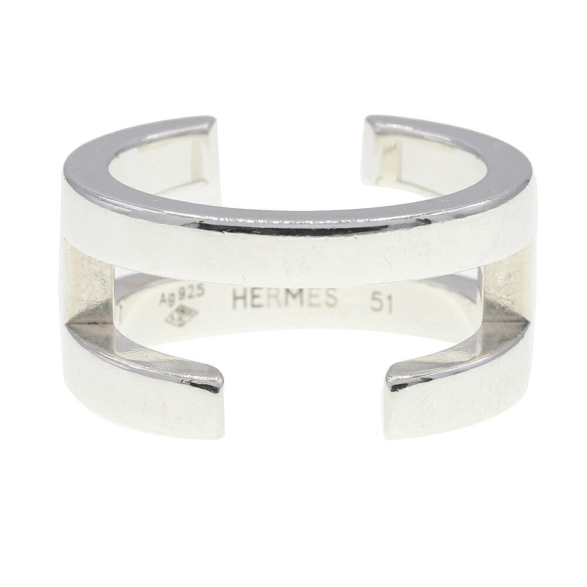Hermes Sterling Silver 925 Band Ring (Pre-Owned)