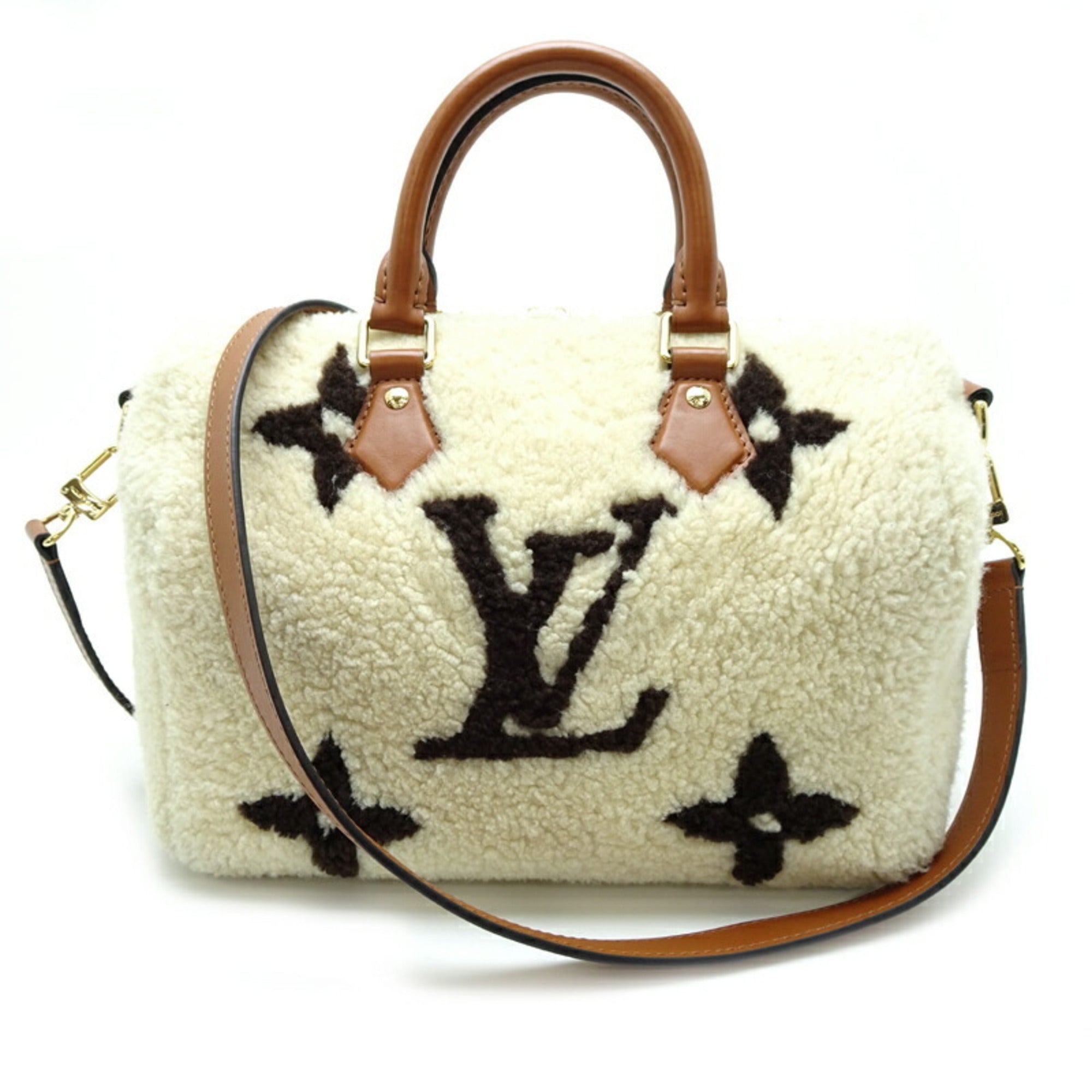 Louis Vuitton Brown White Monogram Handbag (Pre-Owned)