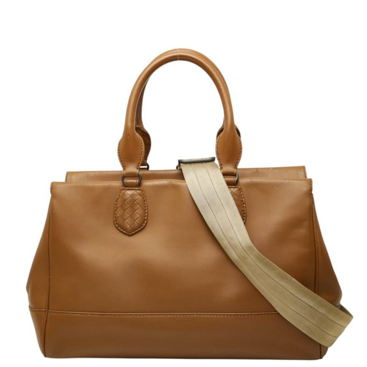 Bottega Veneta Brown Leather Handbag Shoulder Bag (Pre-Owned)