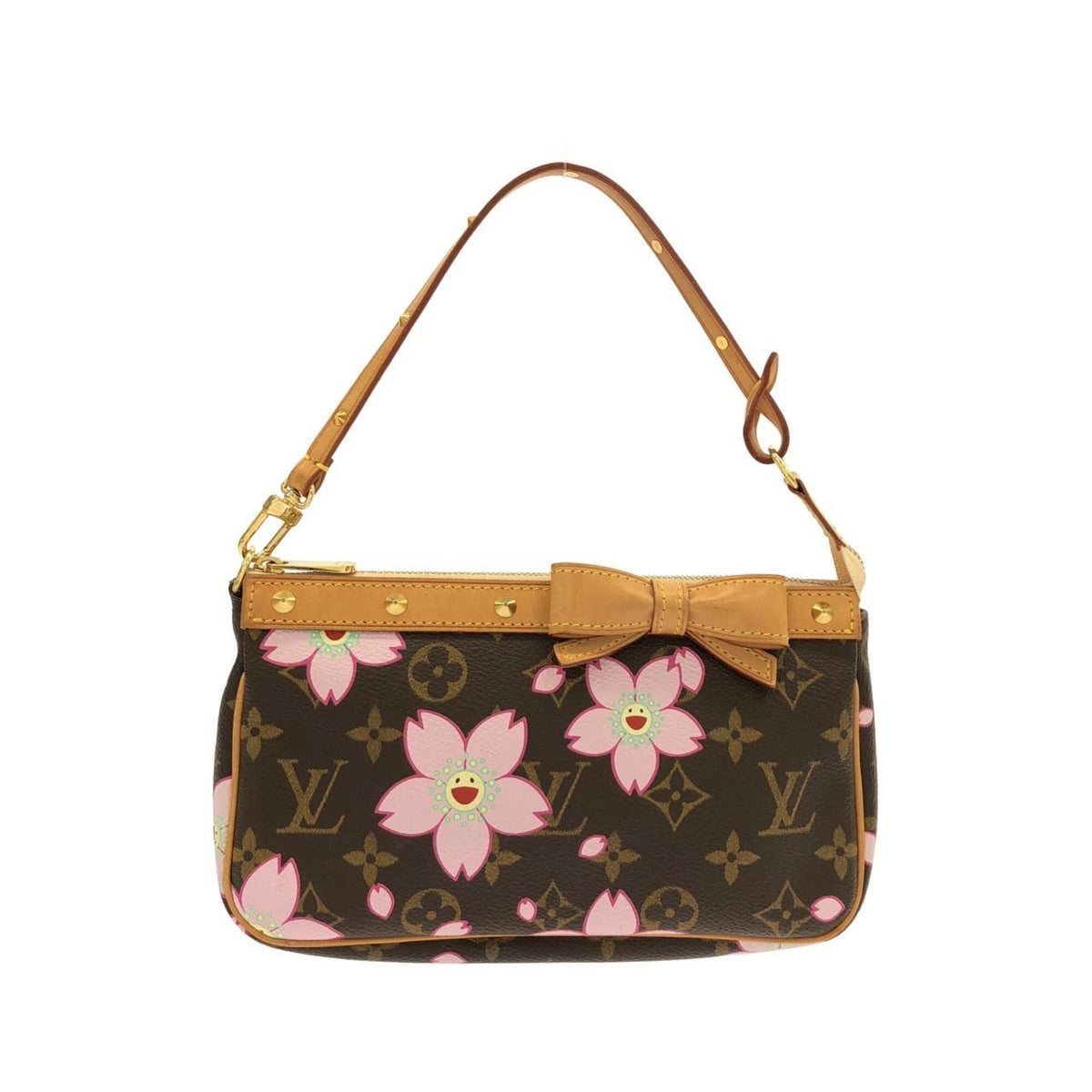 Louis Vuitton Marron Monogram Coated Canvas Pochette Pouch (Pre-Owned)