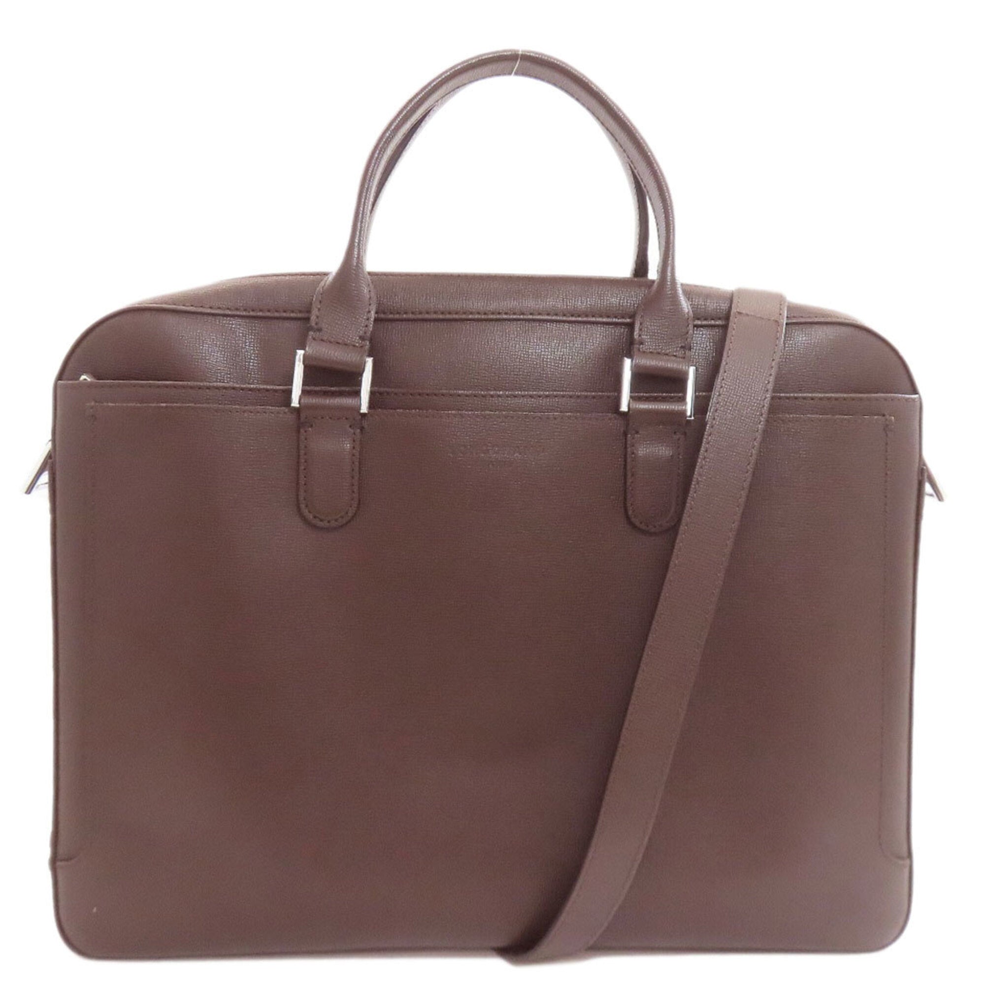 Longchamp Brown Leather Briefcase (Pre-Owned)