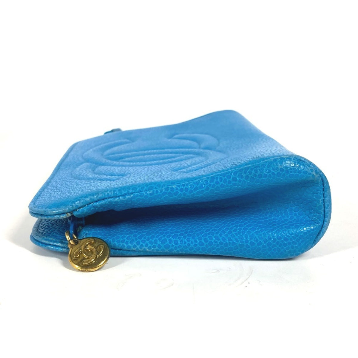 Chanel Blue Caviar Leather Pouch (Pre-Owned)