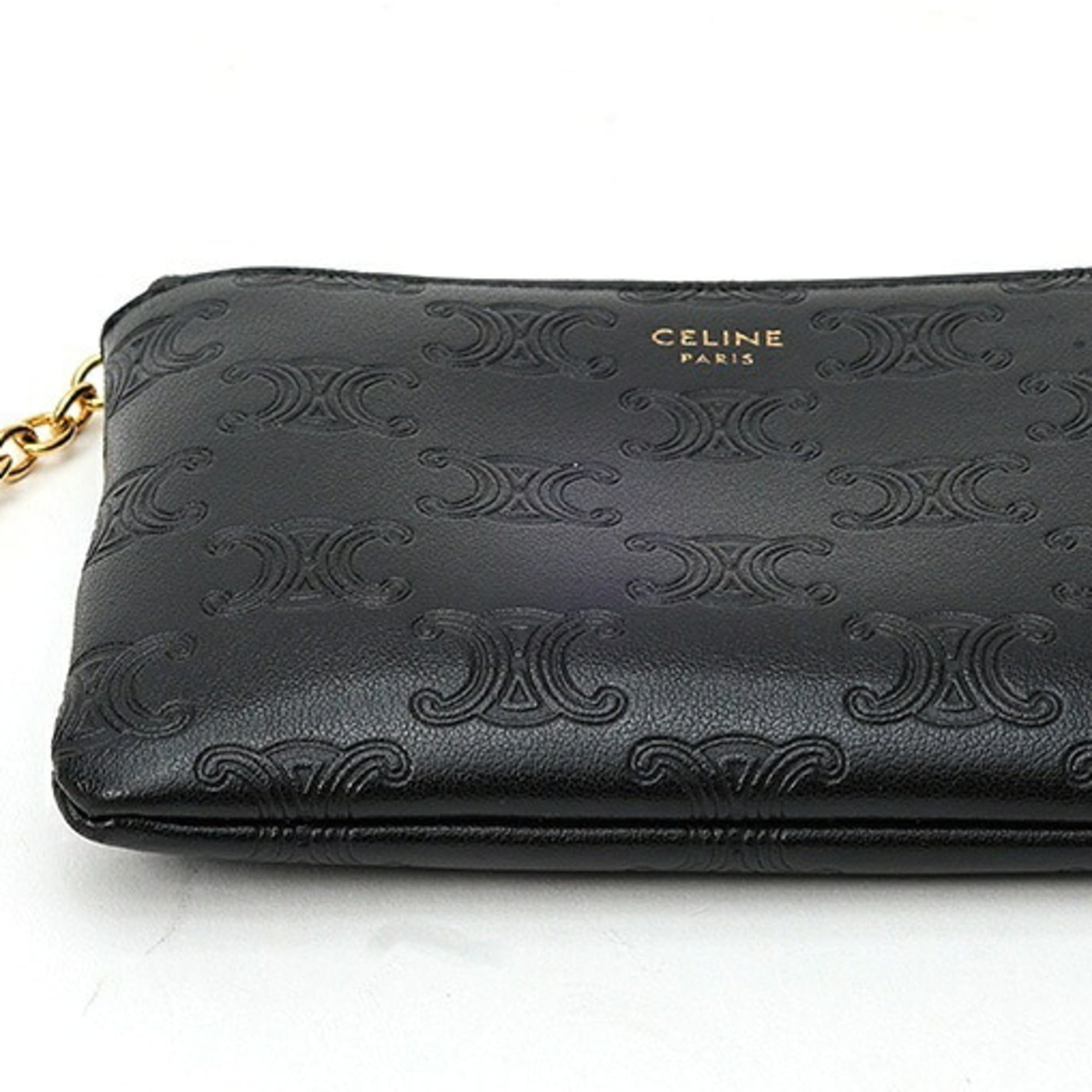 Celine Black Leather Coin Purse/Coin Case (Pre-Owned)