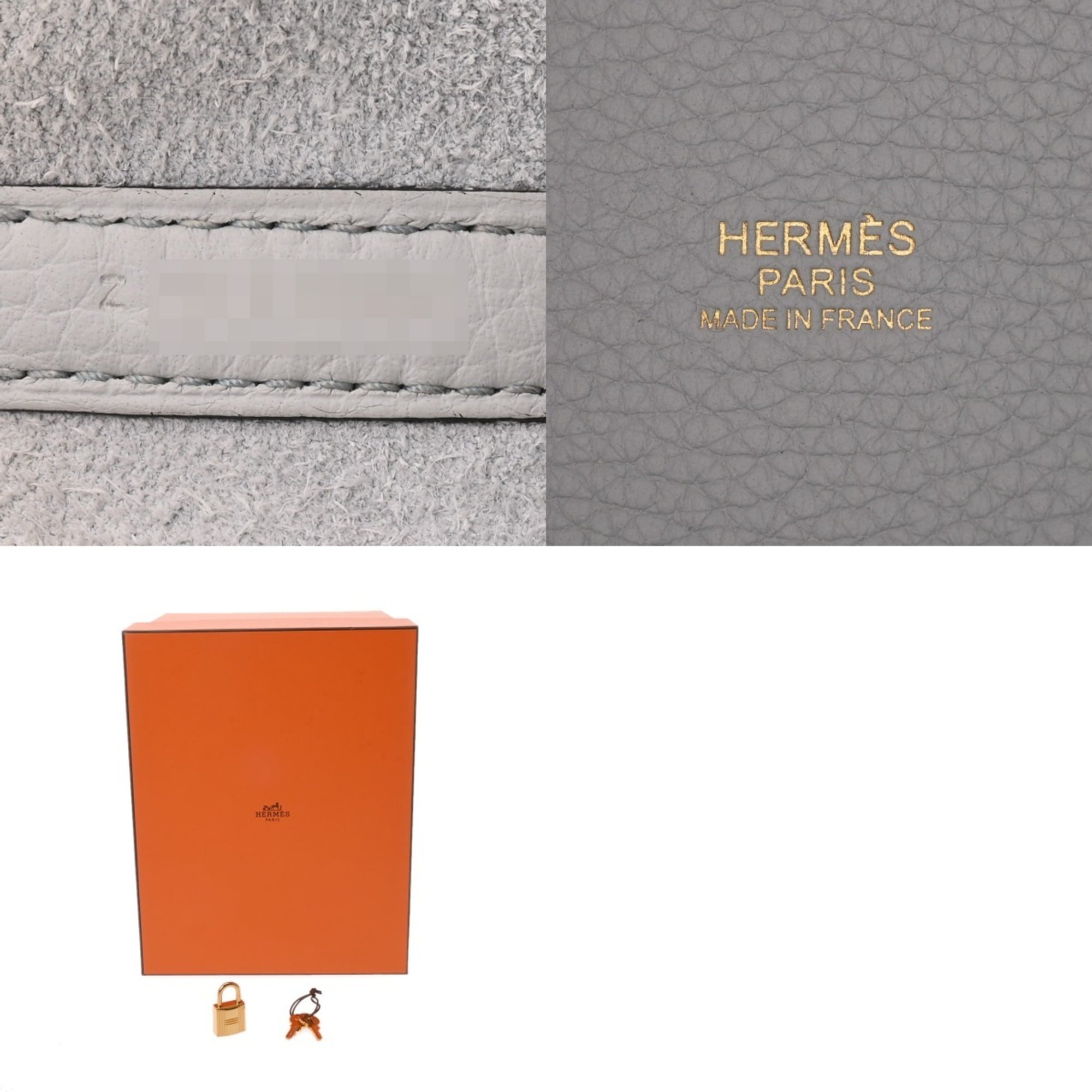 Hermes Blue Taurillon Clemence Leather Handbag (Pre-Owned)