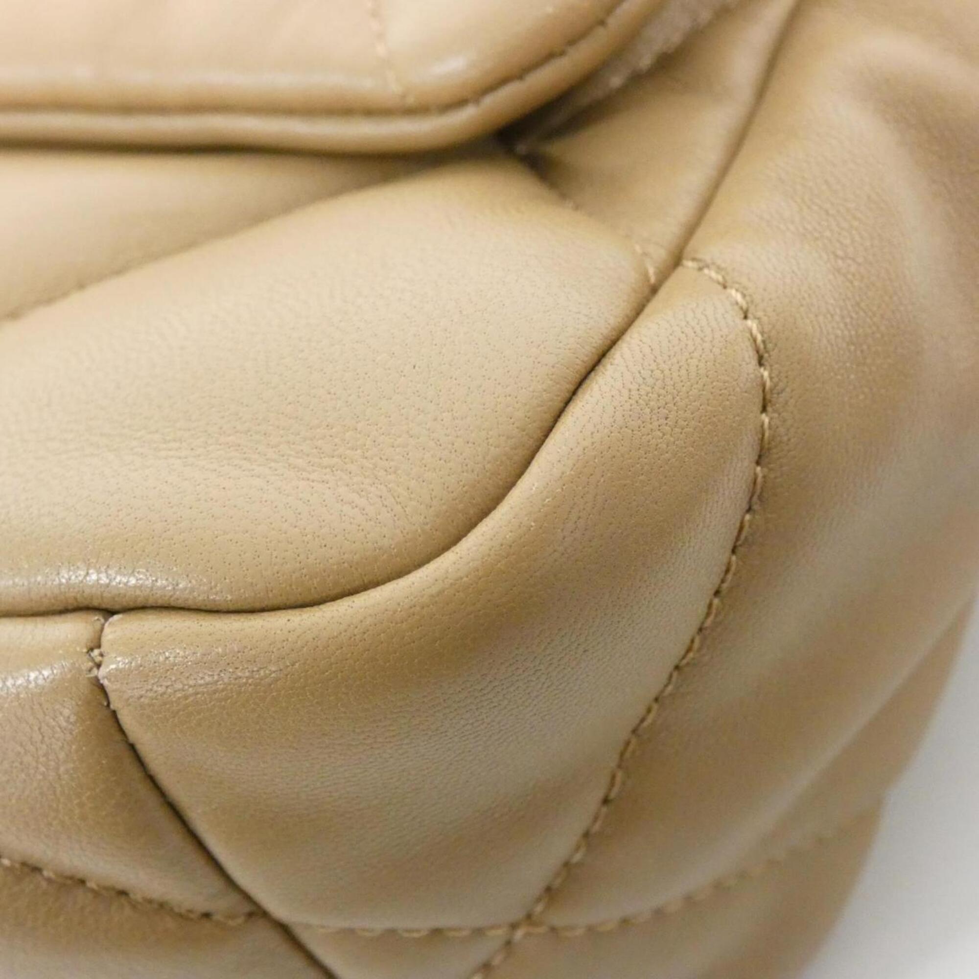 Chanel Dark Beige Leather Shoulder Bag (Pre-Owned)