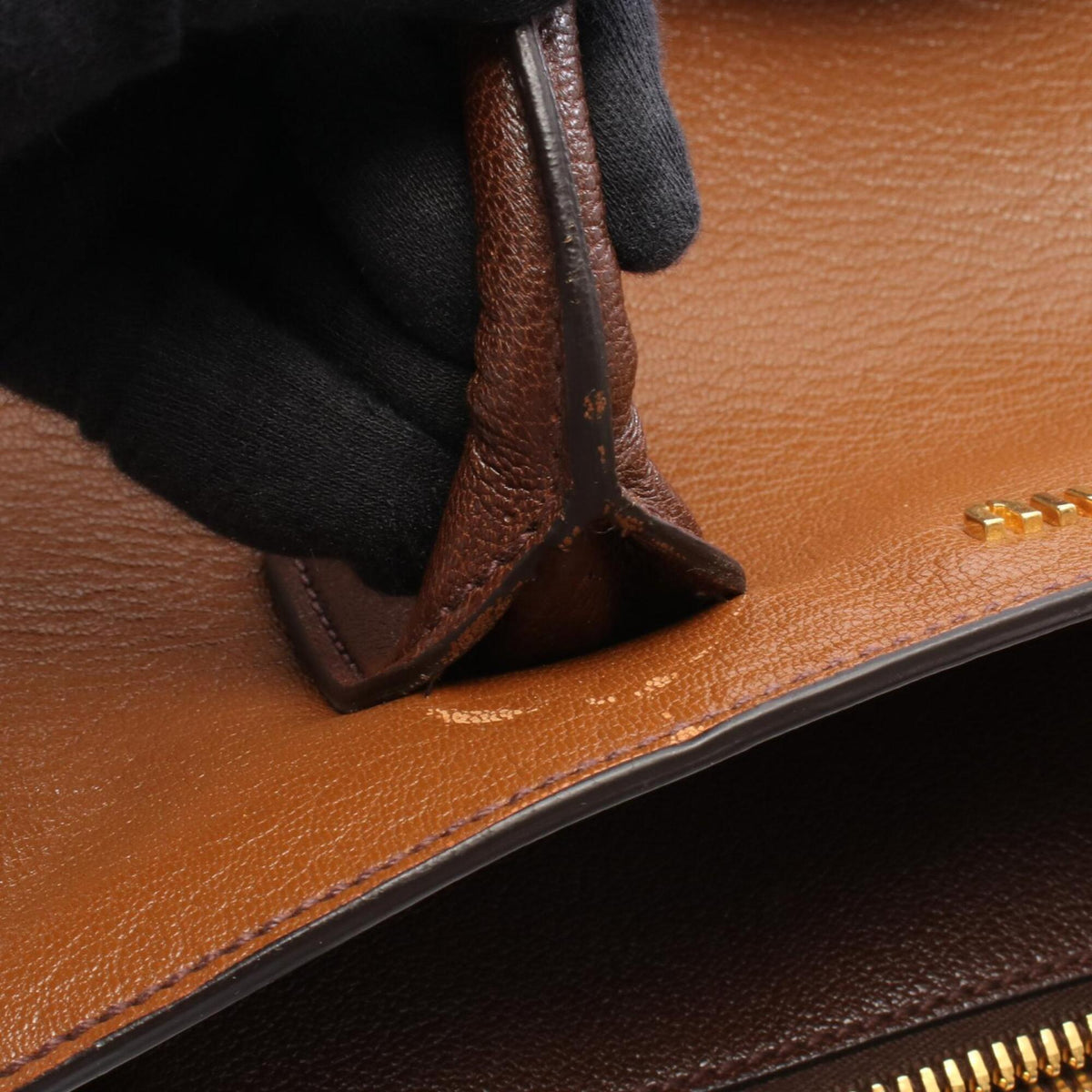 Miu Miu Brown Leather Handbag Tote Bag (Pre-Owned)