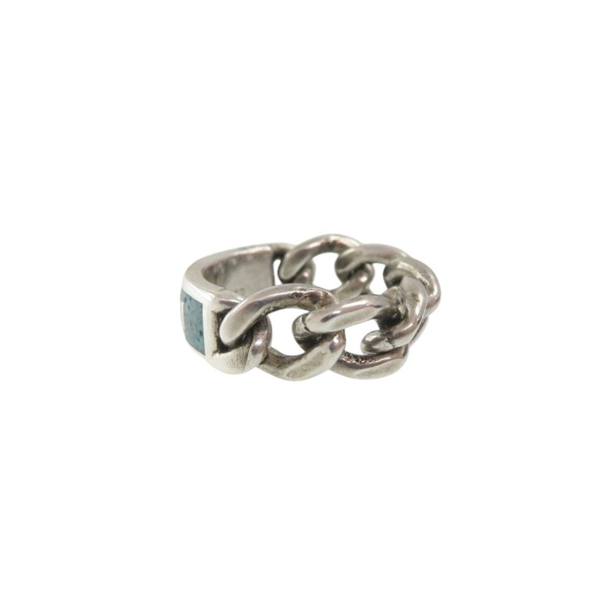 Gucci Silver Green Silver 925 Band Ring (Pre-Owned)